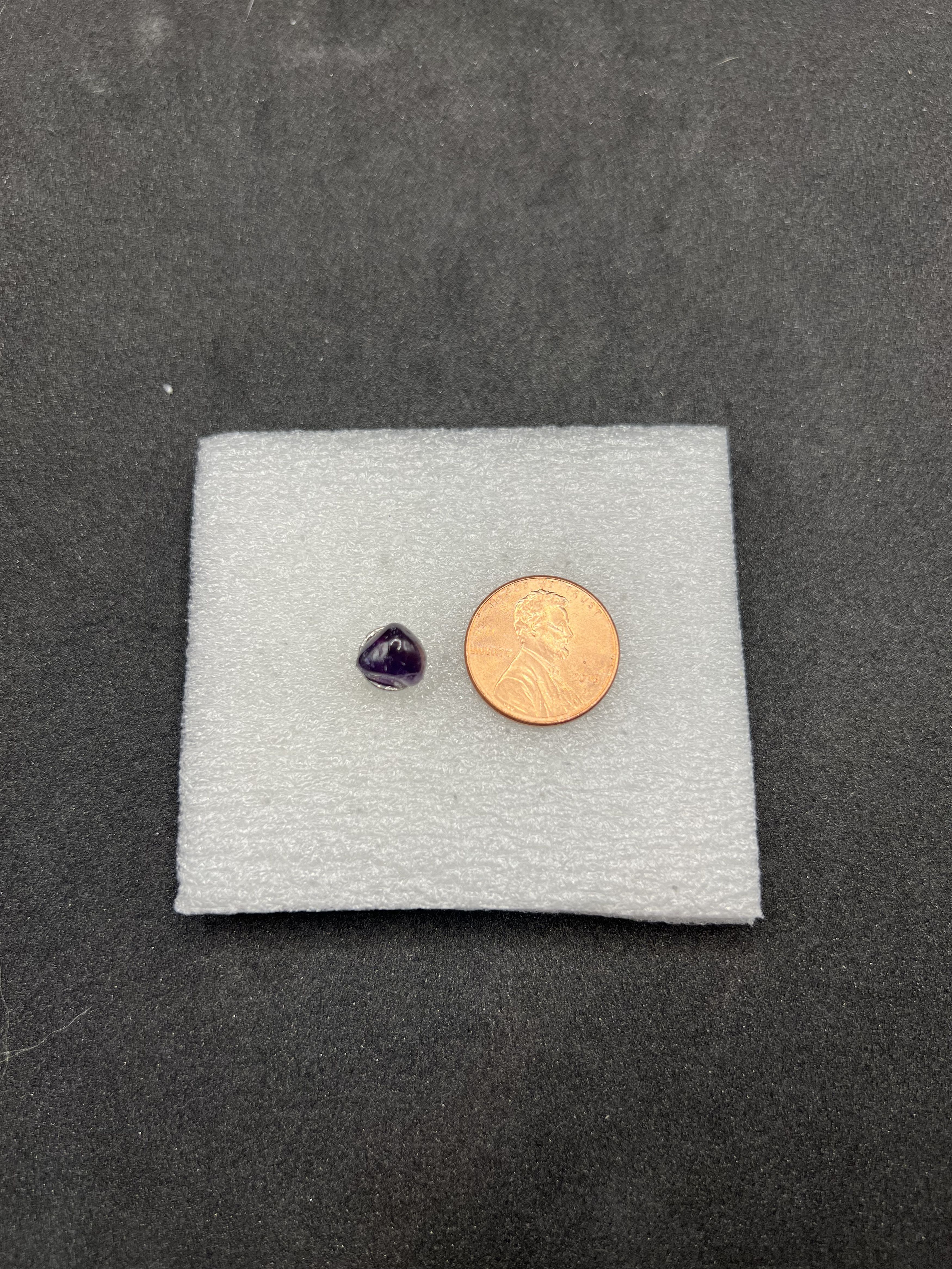 Handmade Amethyst Stainless Steel Stud Earrings Size ONE SIZE - 2 Thumbnail
