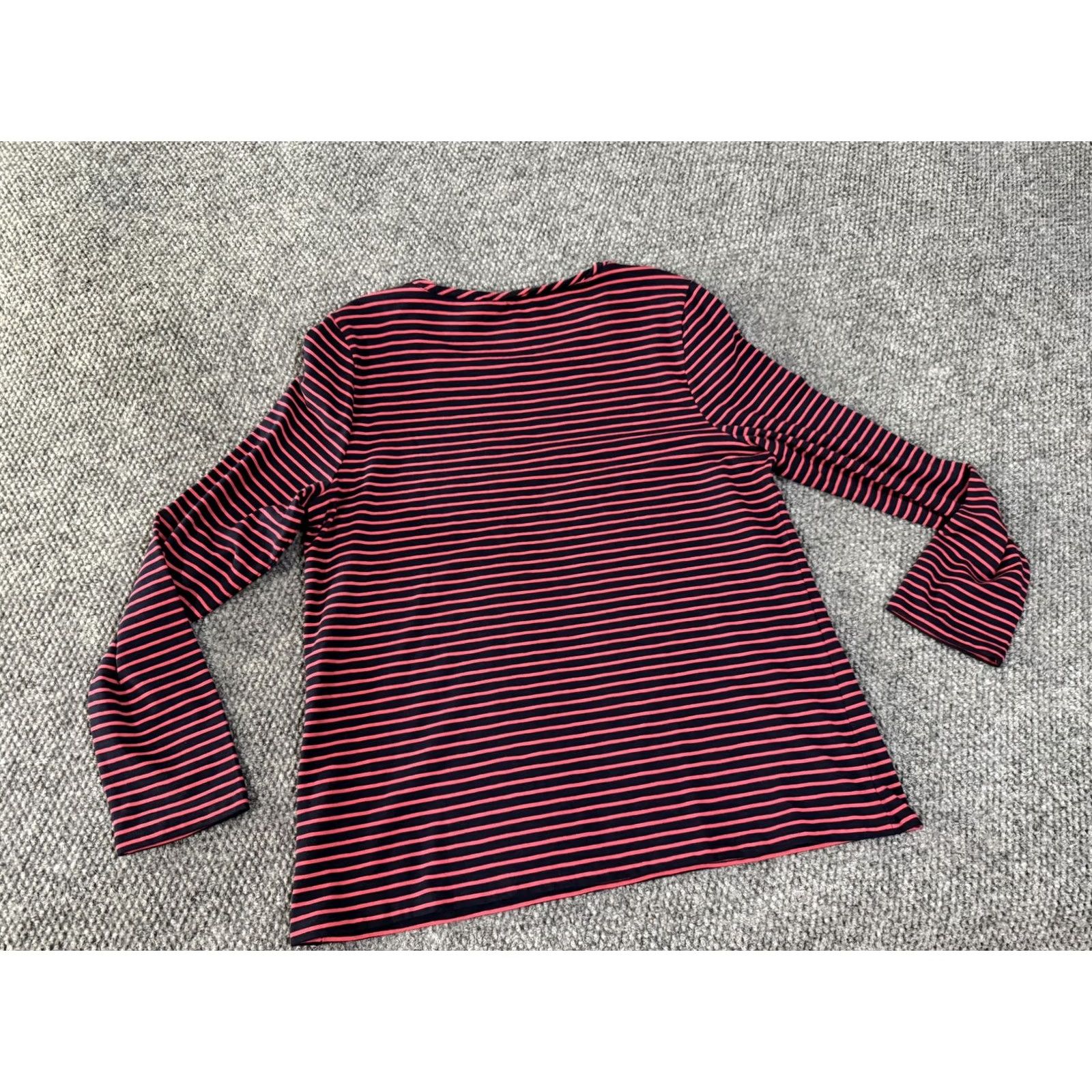 Talbots Talbots Shirt Womens L Blue Stripe Crew Neck Long Sleeve Stretch Tee Top Size L / US 10 / IT 46 - 6 Thumbnail