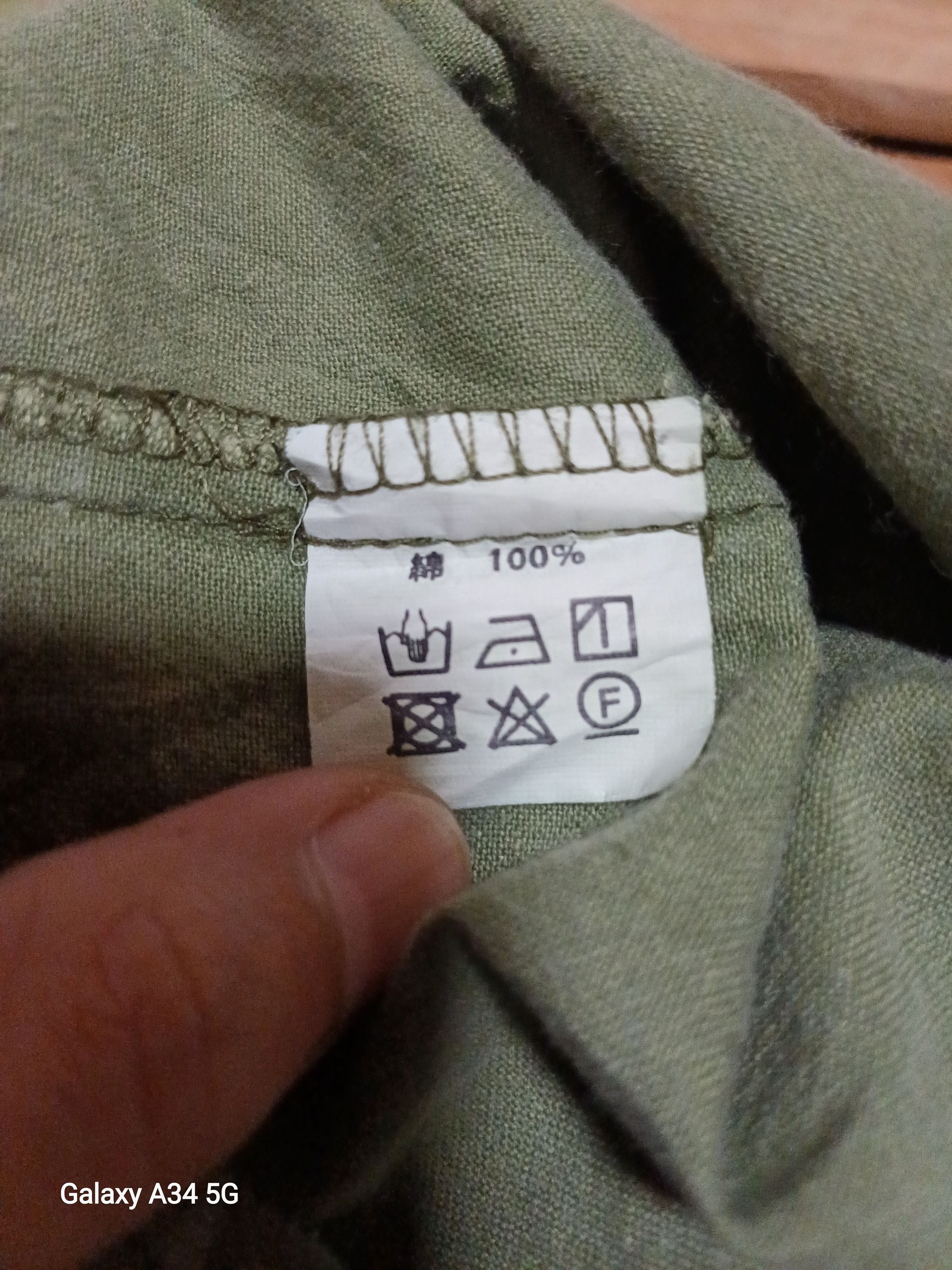 Japanese Brand Unisex Woven Cotton Shirt with Tribal Pocket in Green Size US L / EU 52-54 / 3 - 5 Thumbnail