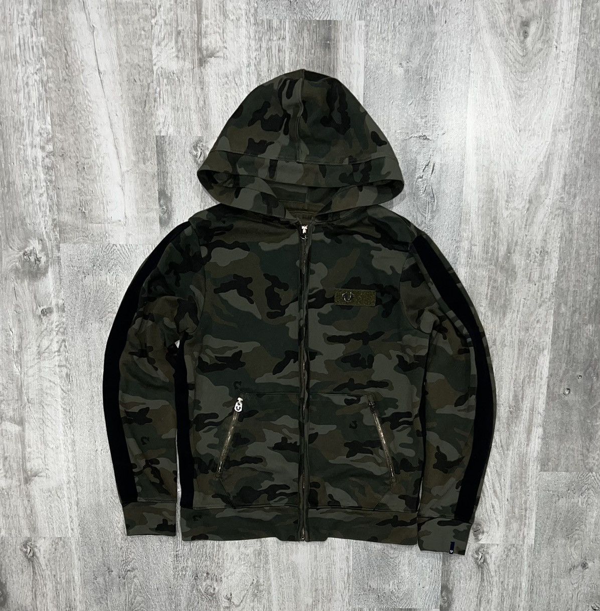 True Religion Crazy Vintage Y2K Camo True Religion Buddha Logo Zip ...