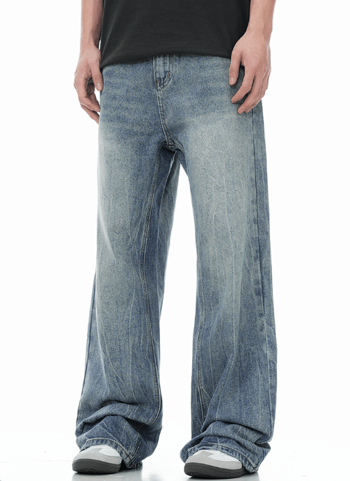 Japanese Brand × Jean High street washed cracked cleanfit versatile jeans Size US 32 / EU 48 - 2 Thumbnail