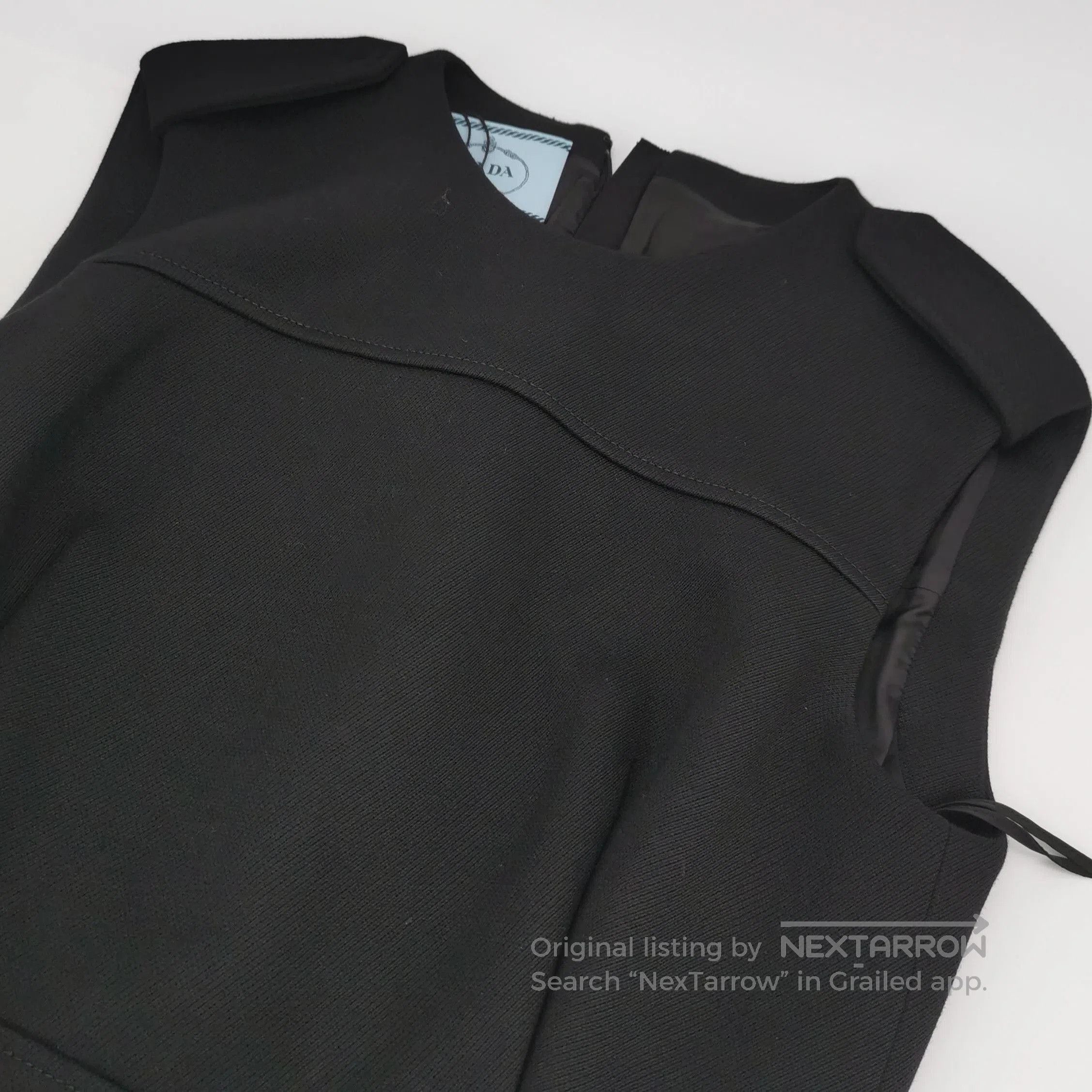 Prada Prada Black Wool Crewneck Dress . Size US 44 / EU 60 - 1 Thumbnail
