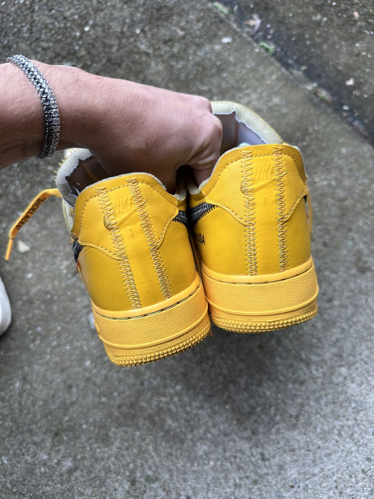 Nike × Off-White Nike Air Force 1 Low Off White University Gold size 8.5 Size US 8.5 / EU 41-42 - 4 Thumbnail