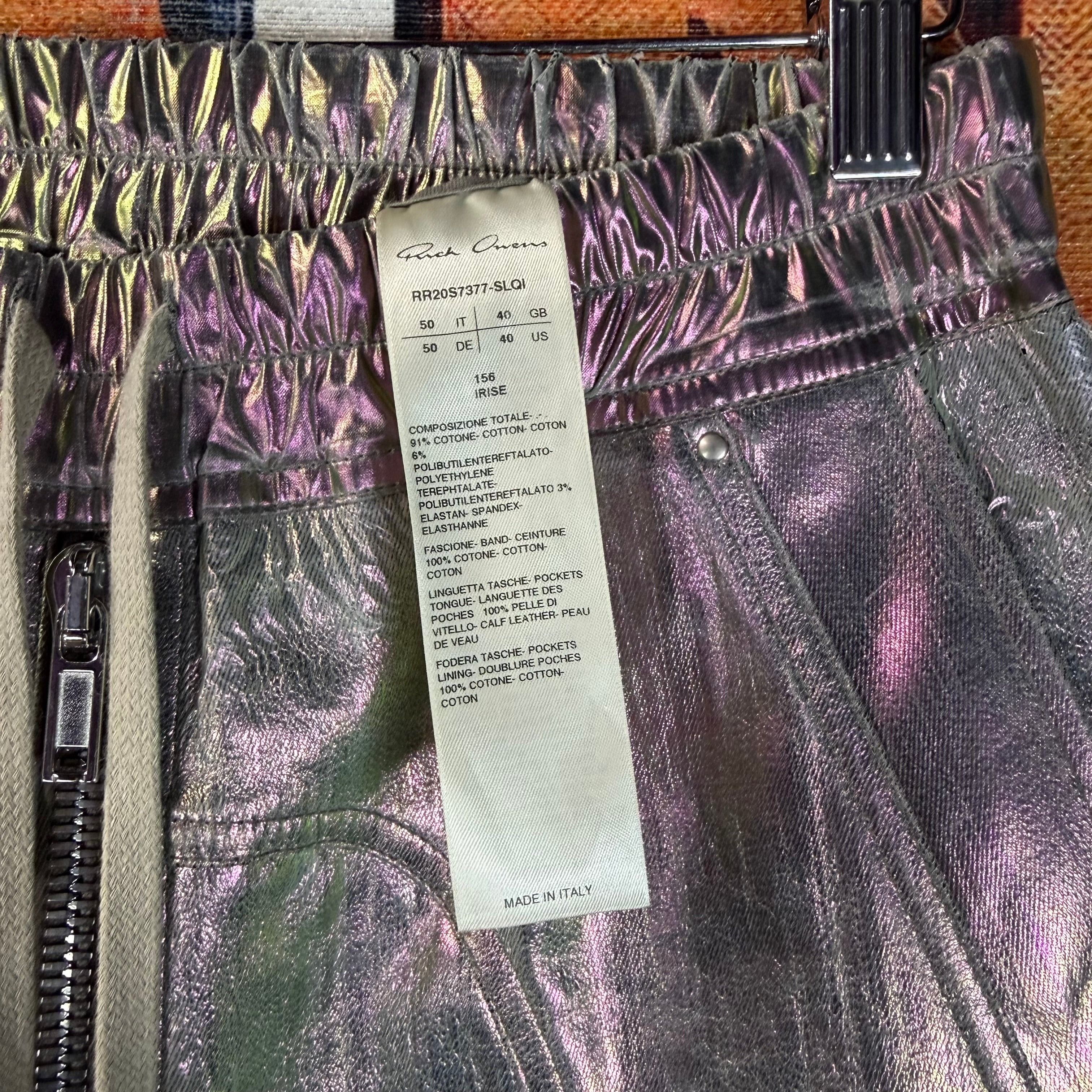 Rick Owens Rick Owens SS20 TECUALT Bauhaus Iridescent Cargo Pants Size US 29 - 4 Thumbnail