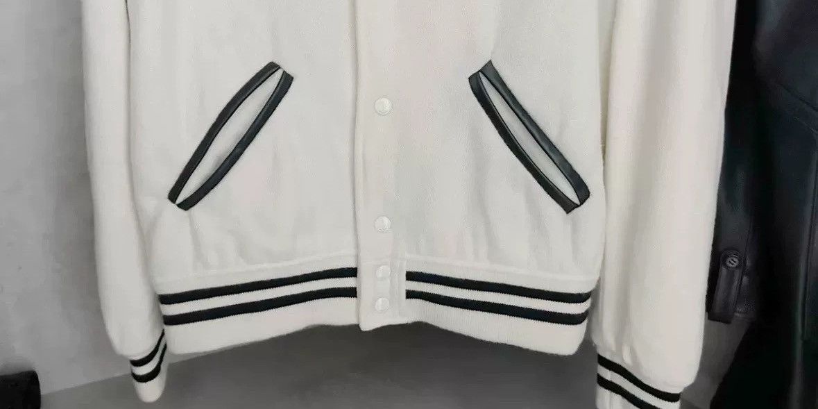 Saint Laurent Paris × Yves Saint Laurent Saint Laurent white Teddy baseball jacket2412-Nextarrow Size US M / EU 48-50 / 2 - 4 Thumbnail
