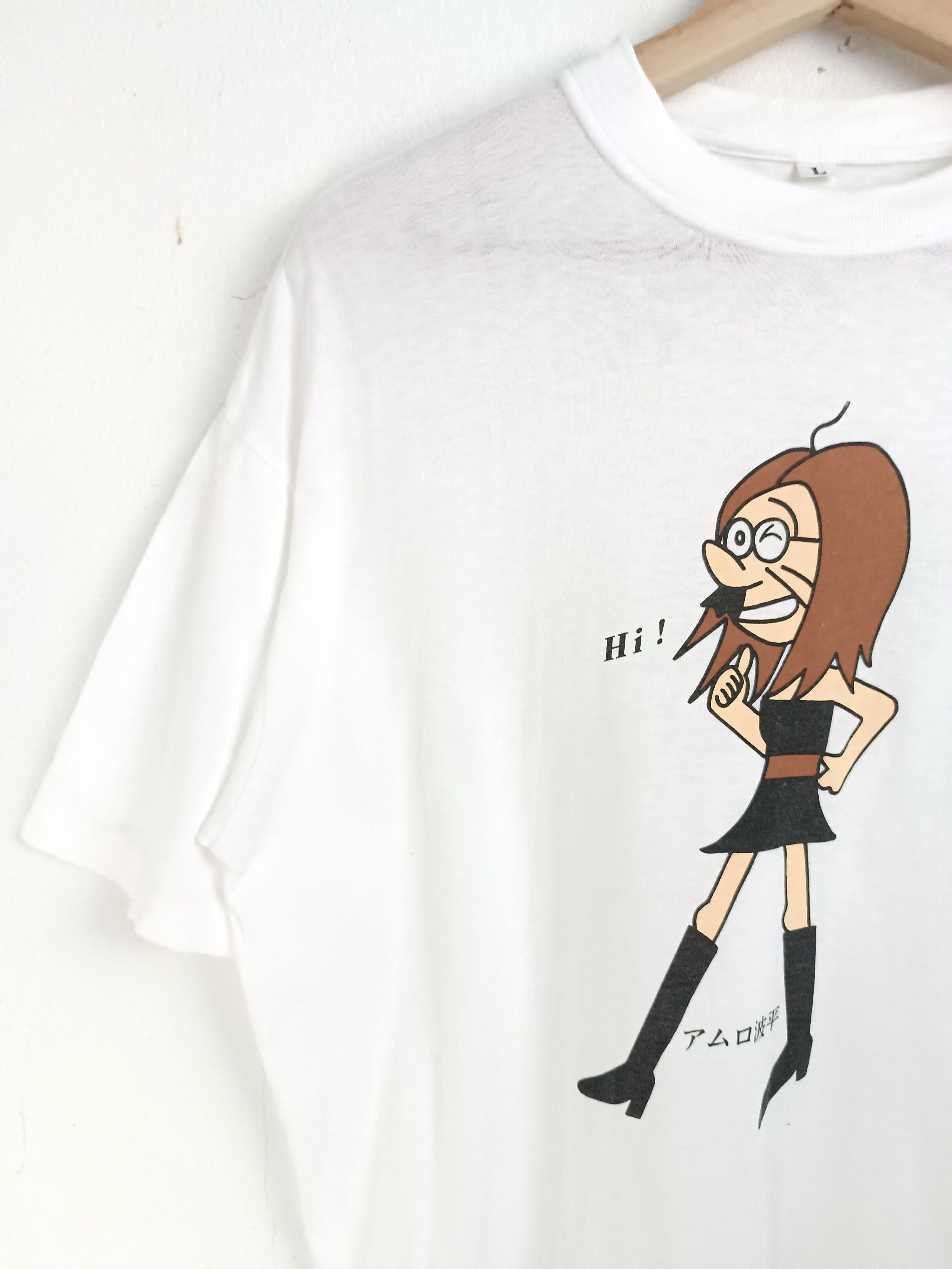 Japanese Brand VINTAGE 90'S AMURO NAMI Ama-chan Sazae-san ANIME FUNNY TEE Size US L / EU 52-54 / 3 - 5 Thumbnail
