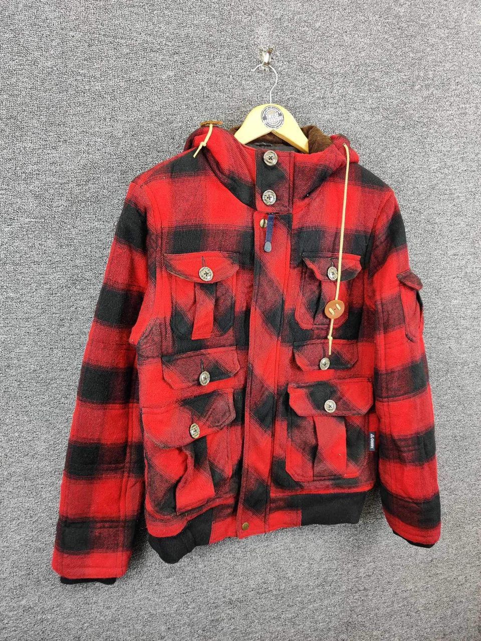 Japanese Brand Gerry Shadow Plaid Tartan Hoodie Jacket Size US L / EU 52-54 / 3 - 7 Thumbnail