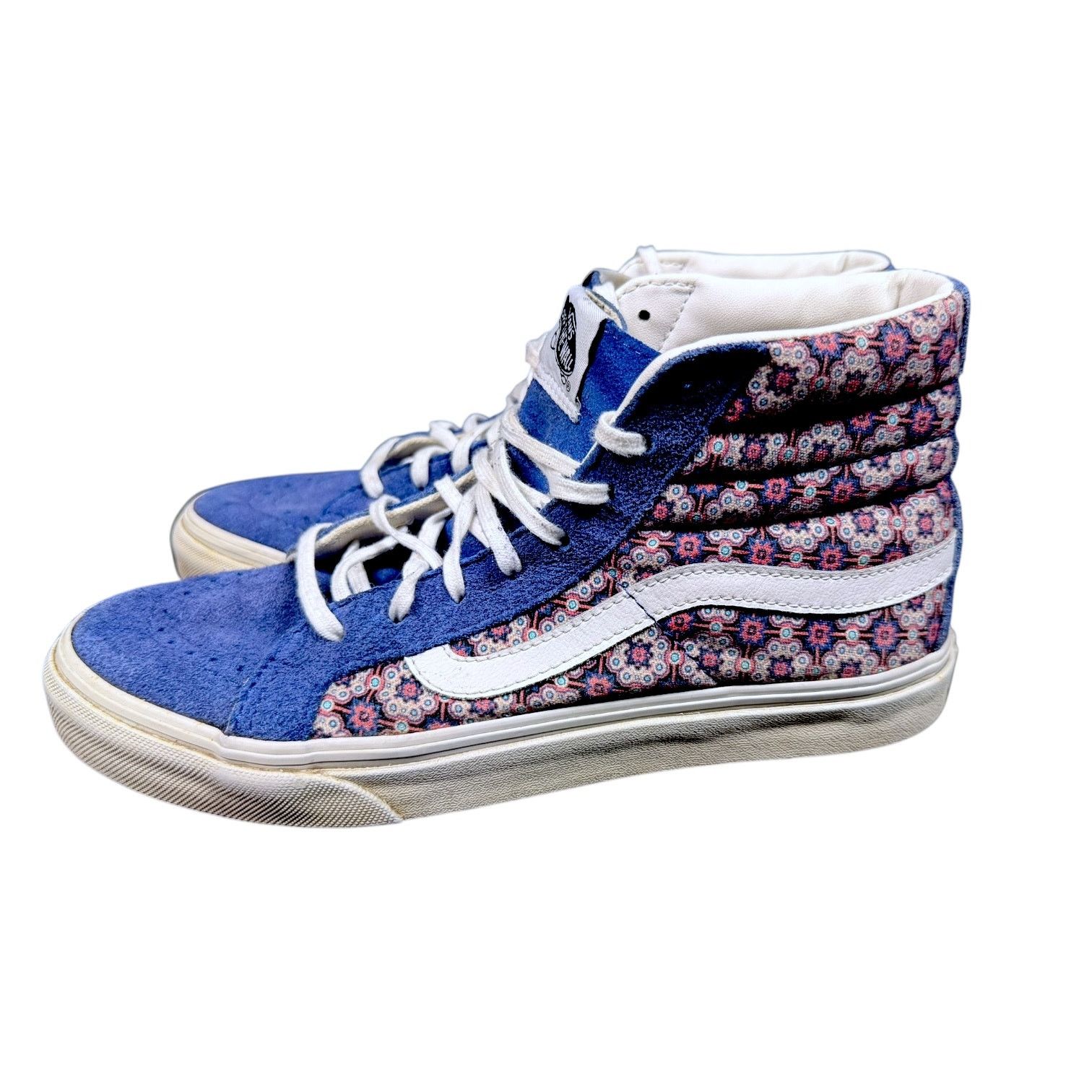 Vans Vans Paisley Floral Blue High Top Sneakers Skateboard W7 Size US 7 / IT 37 - 3 Thumbnail