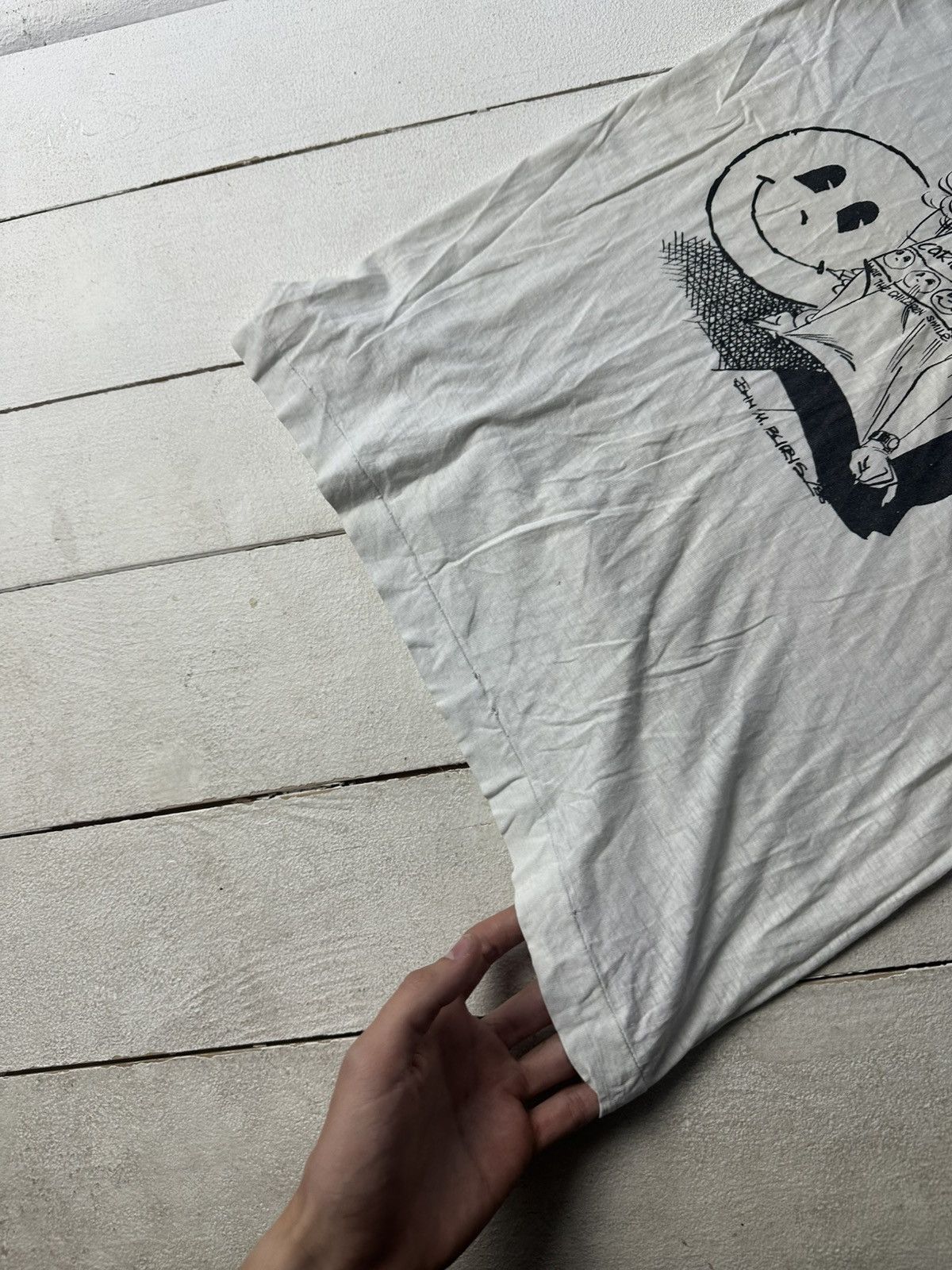 Vintage 80s 🚨 CARTOON AID WHITE BIG LOGO ARCHIVE PAPER THIN TEE Size US S / EU 44-46 / 1 - 3 Thumbnail