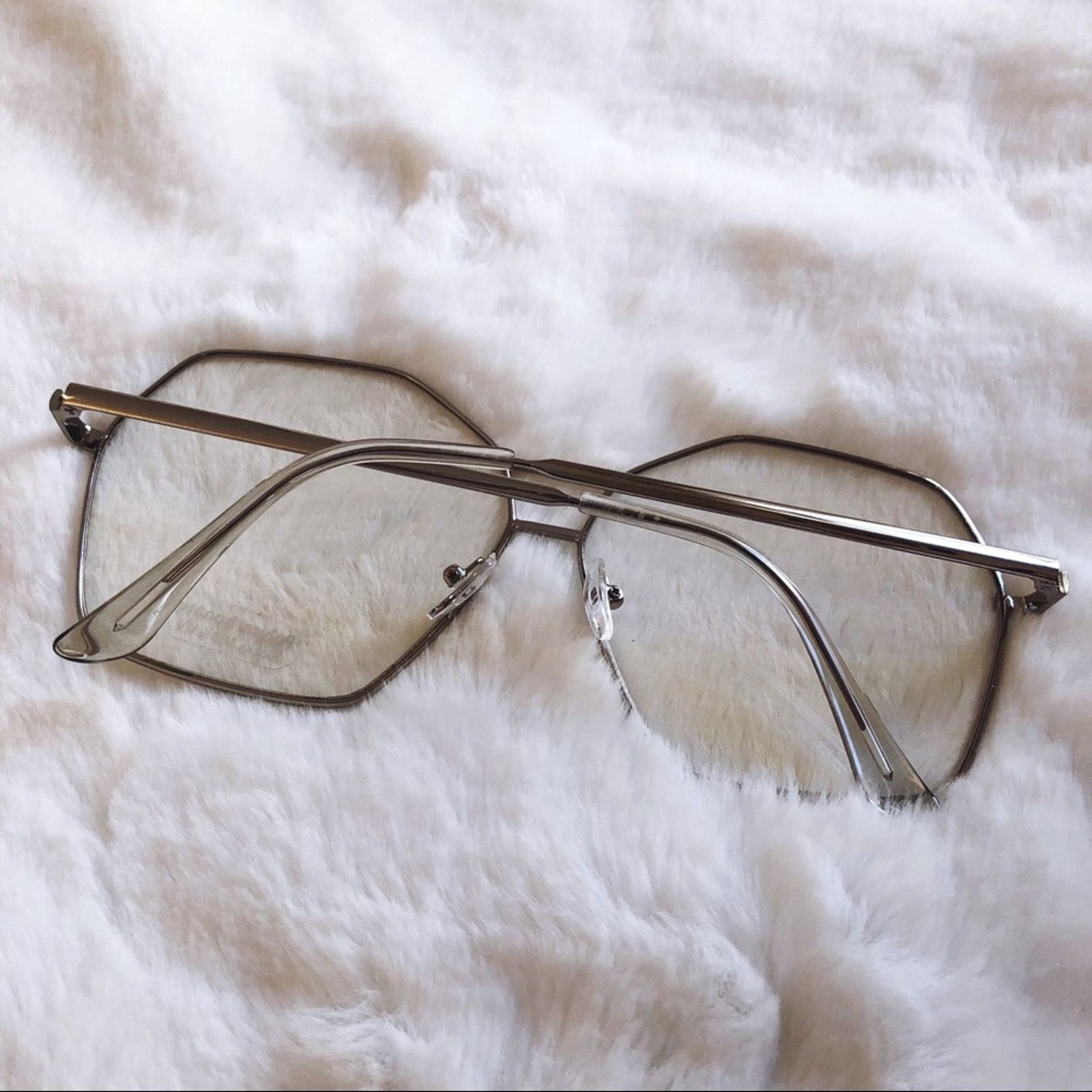 Other Peyton Silver Hexagon Clear Sunglasses Size ONE SIZE - 11 Thumbnail