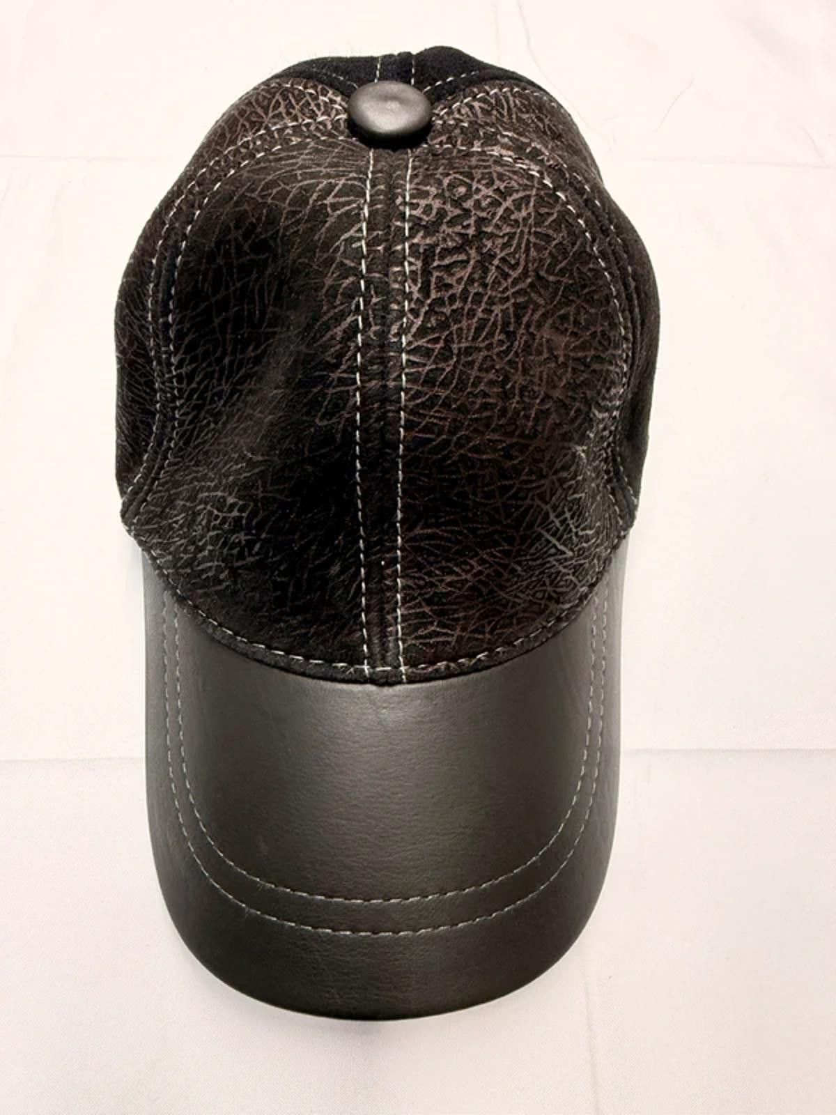Other Textured Leather Baseball Cap - Black Premium Hat 047 Size ONE SIZE - 2 Thumbnail