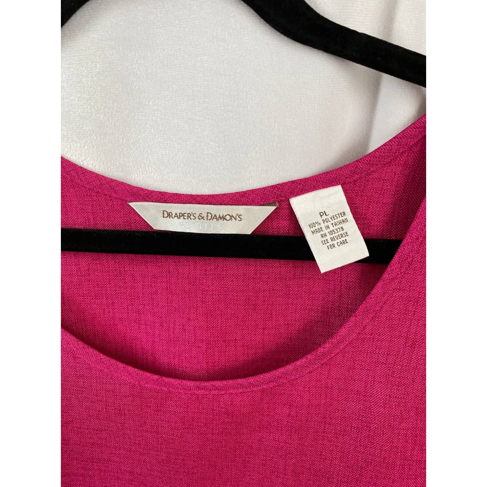 Other Draper's & Damon's Hot Pink Round Collar Top Petite Large Size L / US 10 / IT 46 - 2 Thumbnail