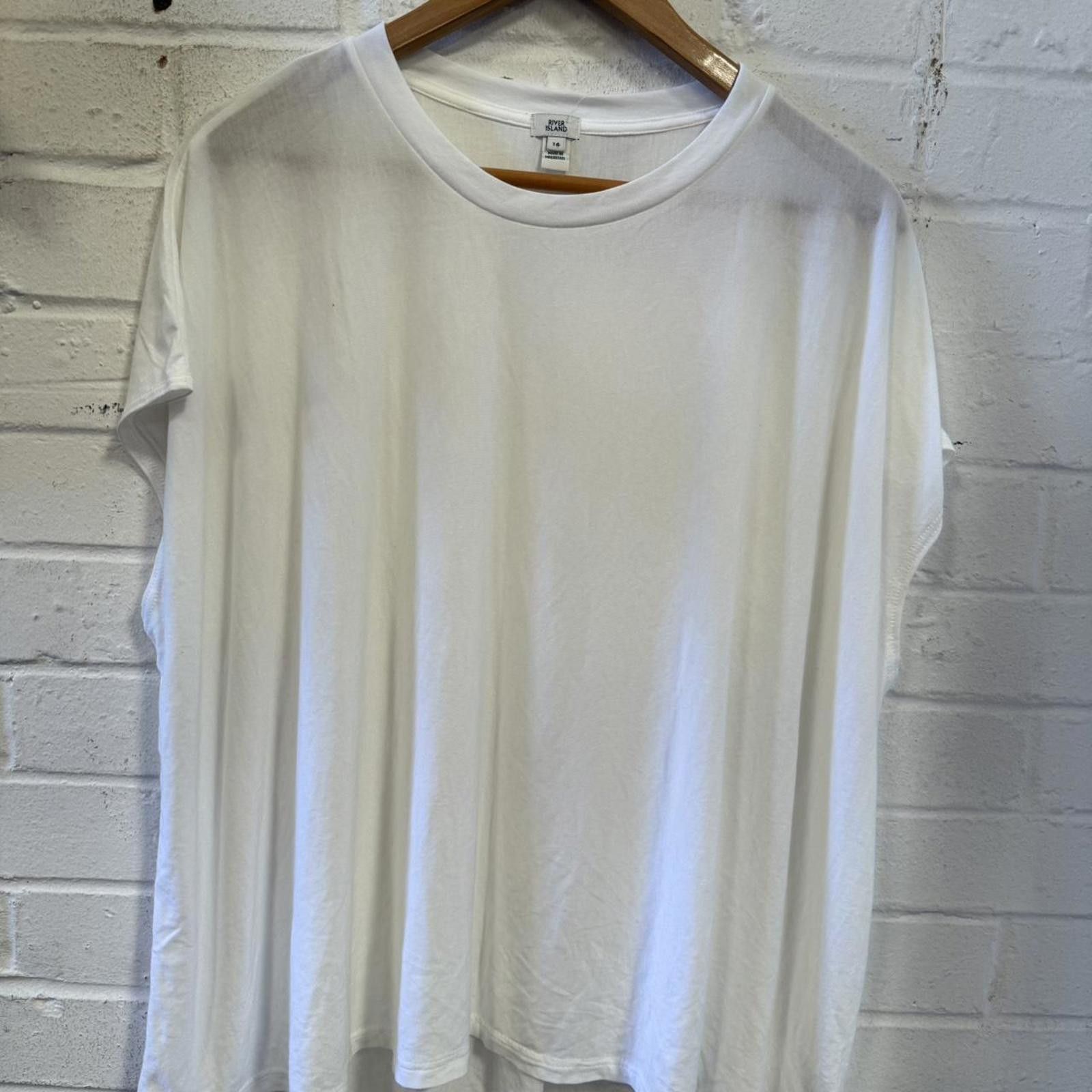 River Island River Island Women's White Tshirt Size S / US 4 / IT 40 - 1 Thumbnail