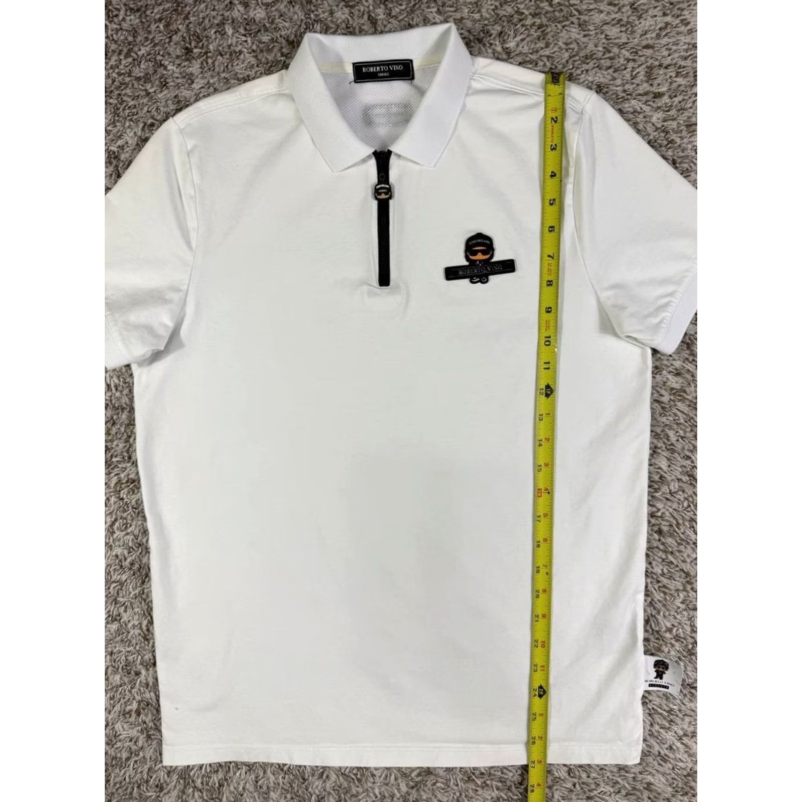 Vintage Roberto Vino Shirt Mens S White Gansta Zip Neck Polo Men Size Size US S / EU 44-46 / 1 - 4 Thumbnail