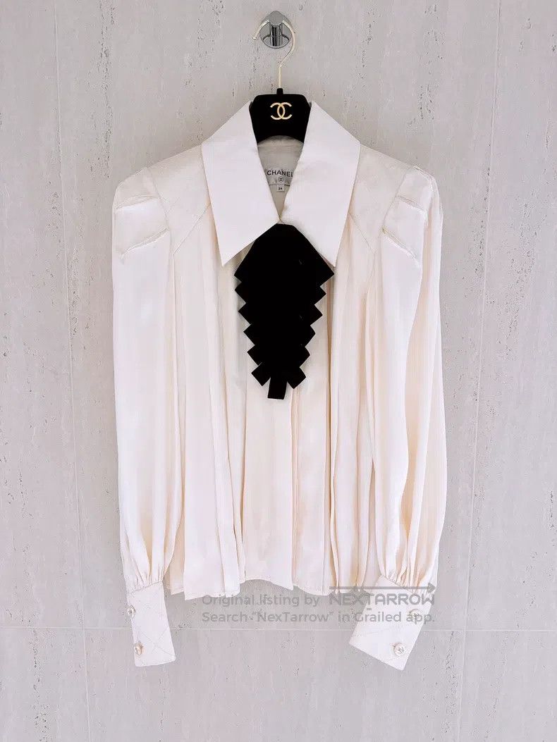Chanel Chanel Forest series satin silk shirt Size XXS / US 00 / IT 34 - 1 Thumbnail