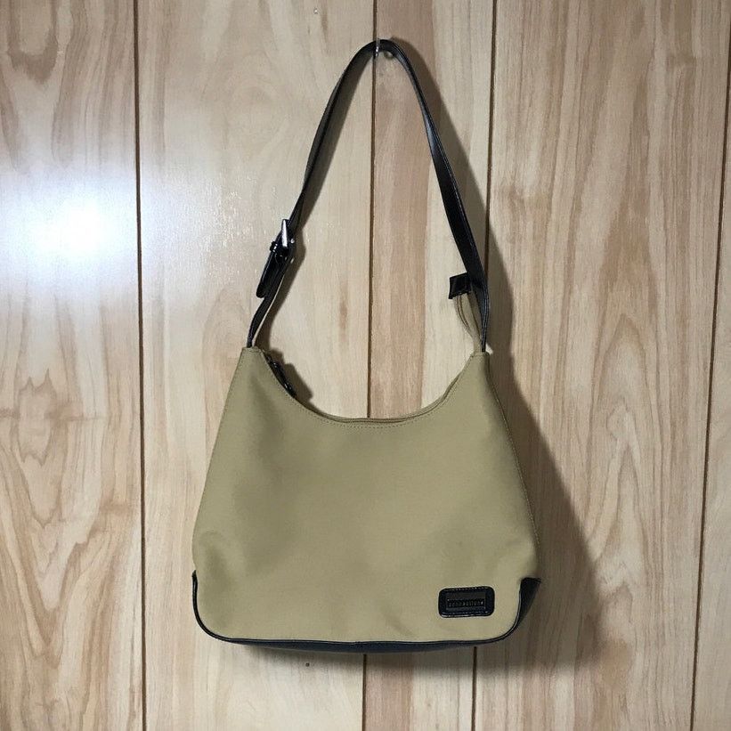 Other Connections Y2K Retro Hobo Shoulder Purse Beige Black Trim Size ONE SIZE - 2 Thumbnail