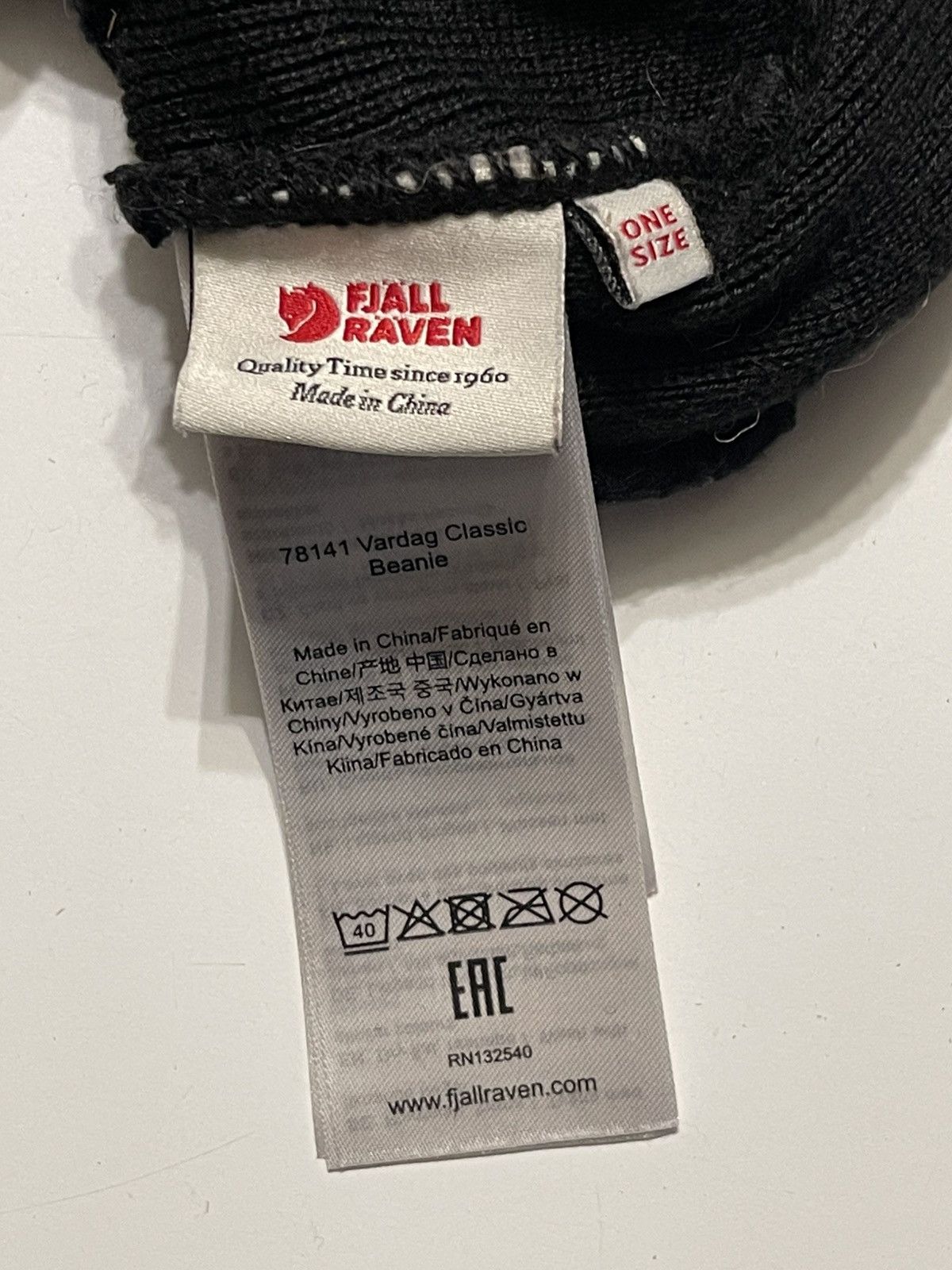 Fjallraven Fjallraven Vardag Classic Beanie Black Knit Hat Winter Cap Size ONE SIZE - 6 Thumbnail