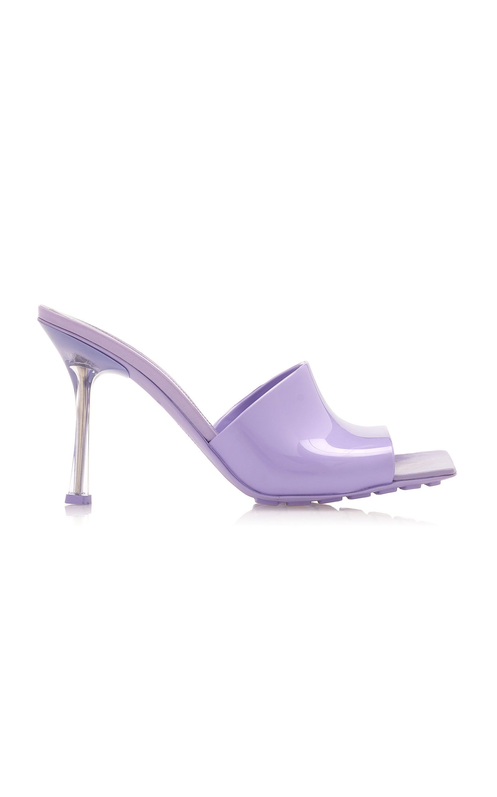 stretch pvc slide sandals purple