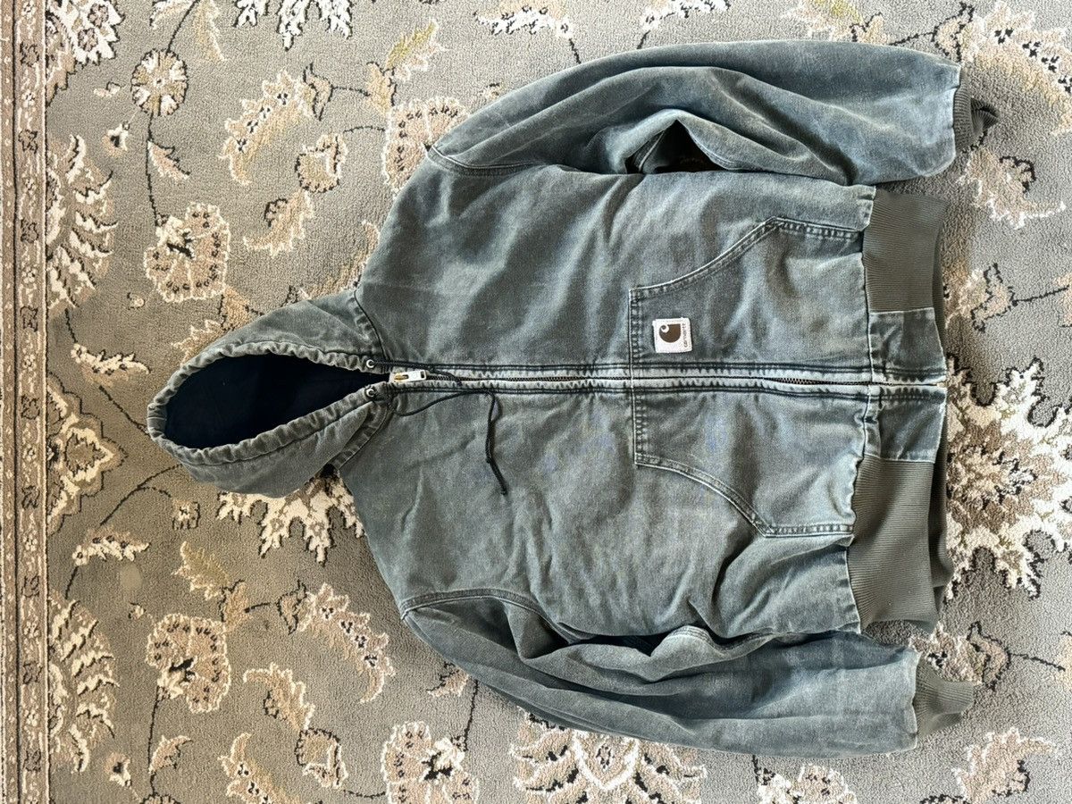 image of Carhartt Vintage Detroit Hooded Work Jacket in Green, Men's (Size Large)
