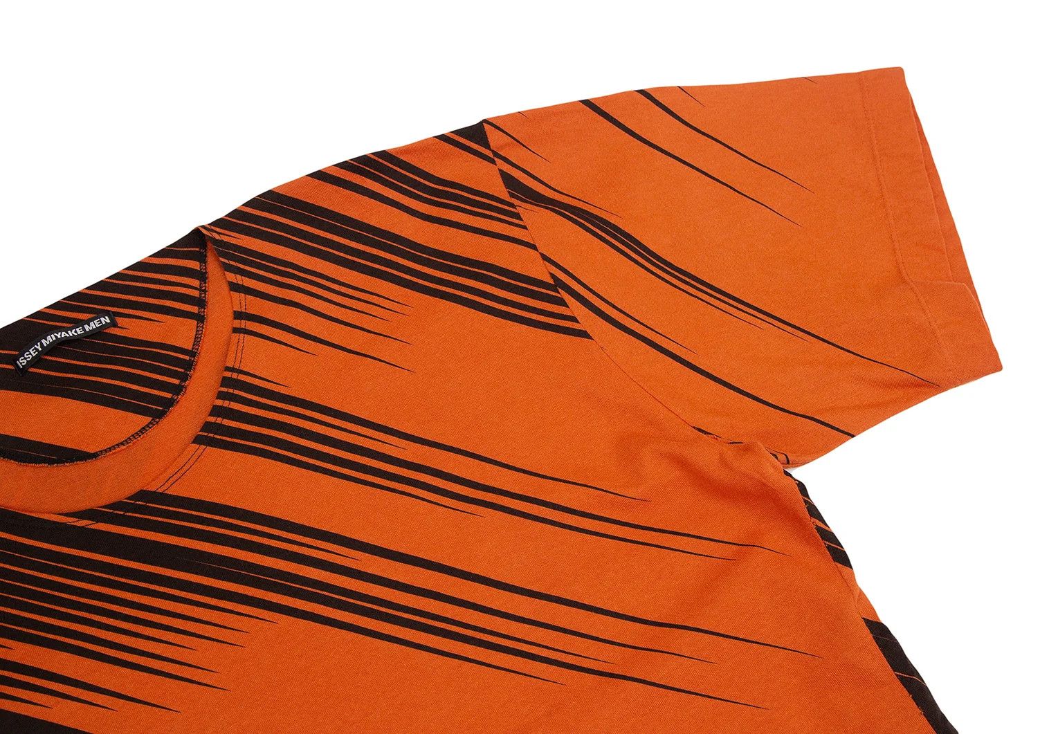 Issey Miyake Zigzag Line Print T-shirt in Orange and Black, Size L Size US L / EU 52-54 / 3 - 6 Thumbnail