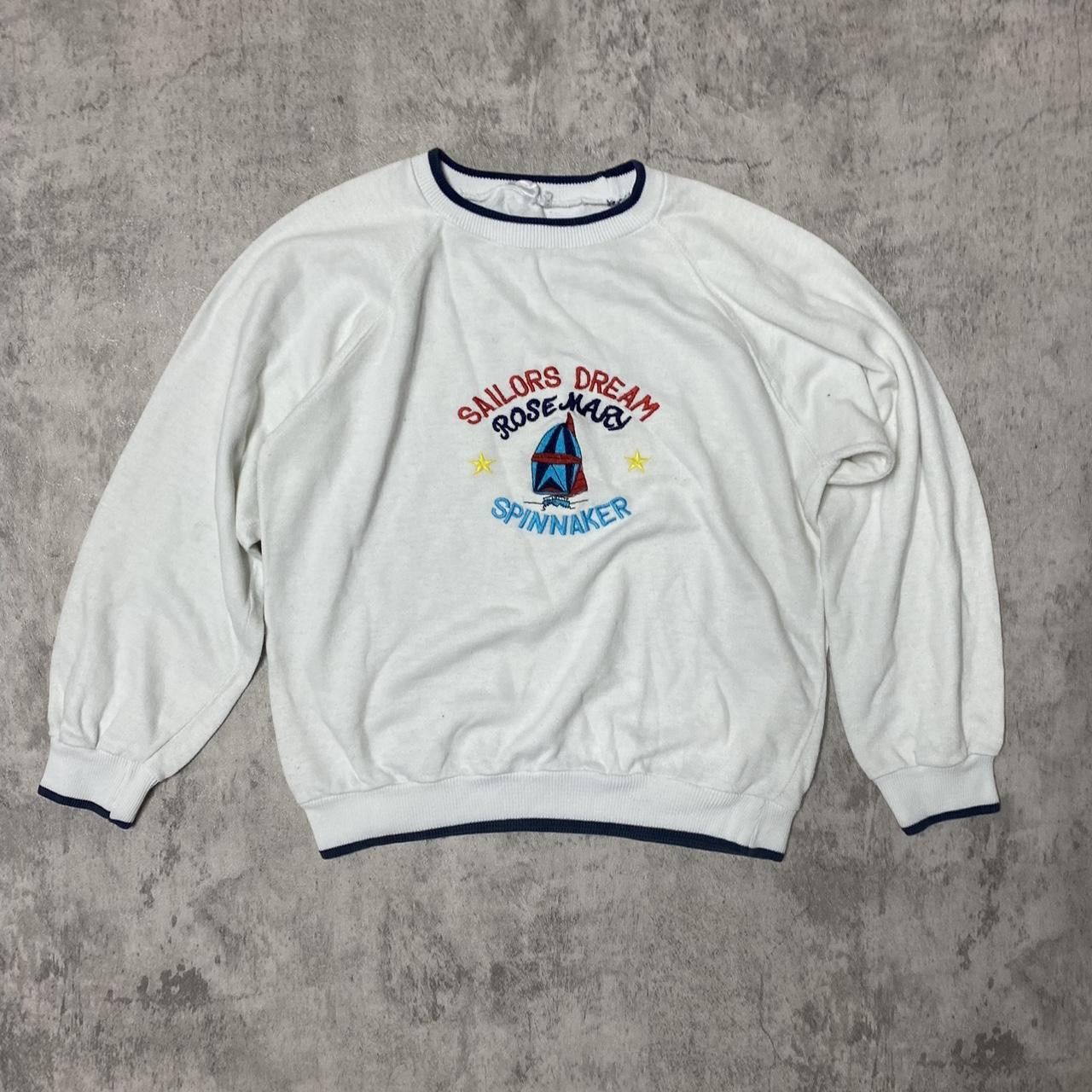 Other White vintage 90s embroidered crewneck sweatshirt Size US S / EU 44-46 / 1 - 1 Thumbnail