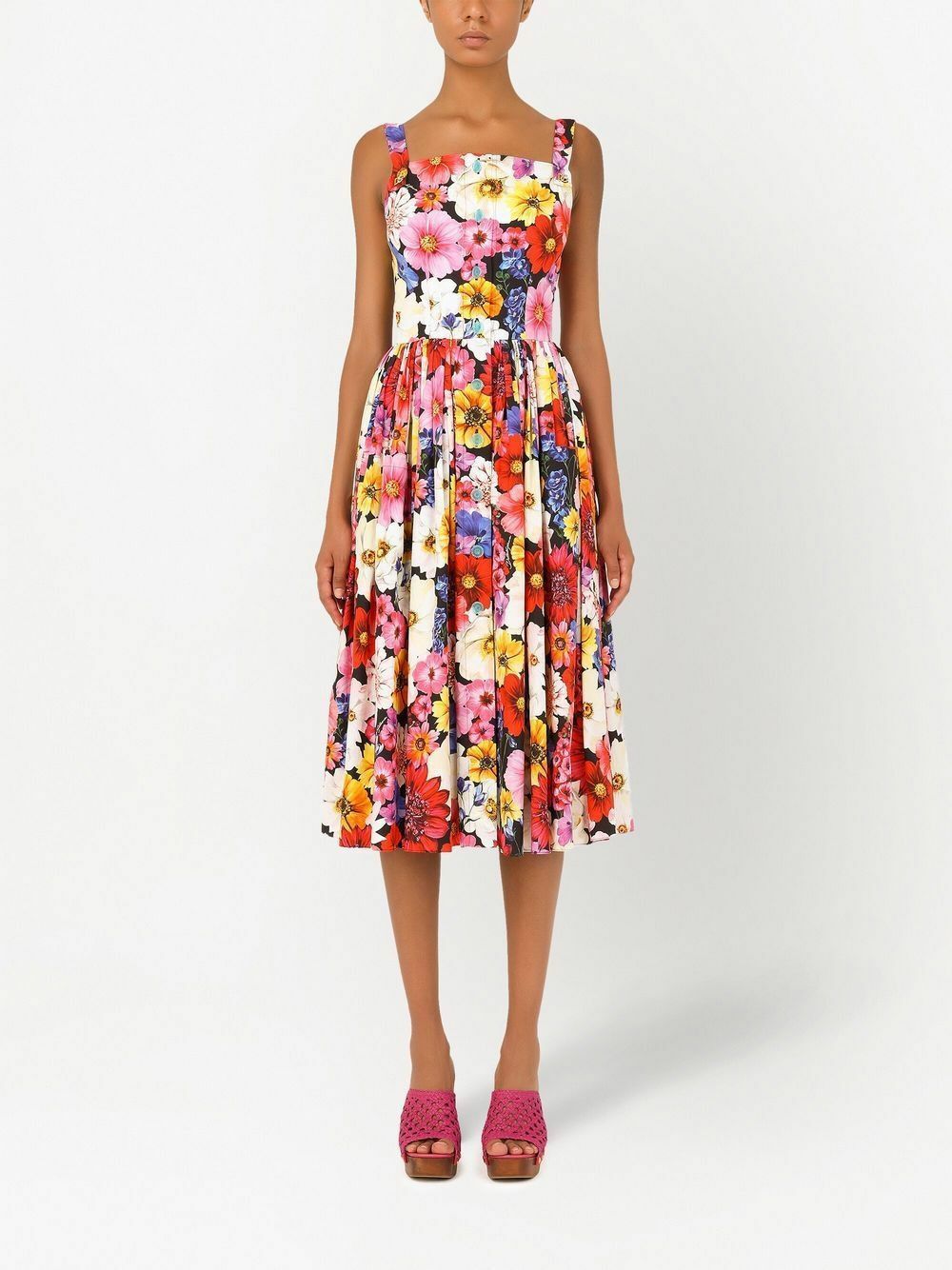 Dolce & Gabbana o1y0825 Midi Dress in Multicolor Size XS / US 0-2 / IT 36-38 - 5 Thumbnail