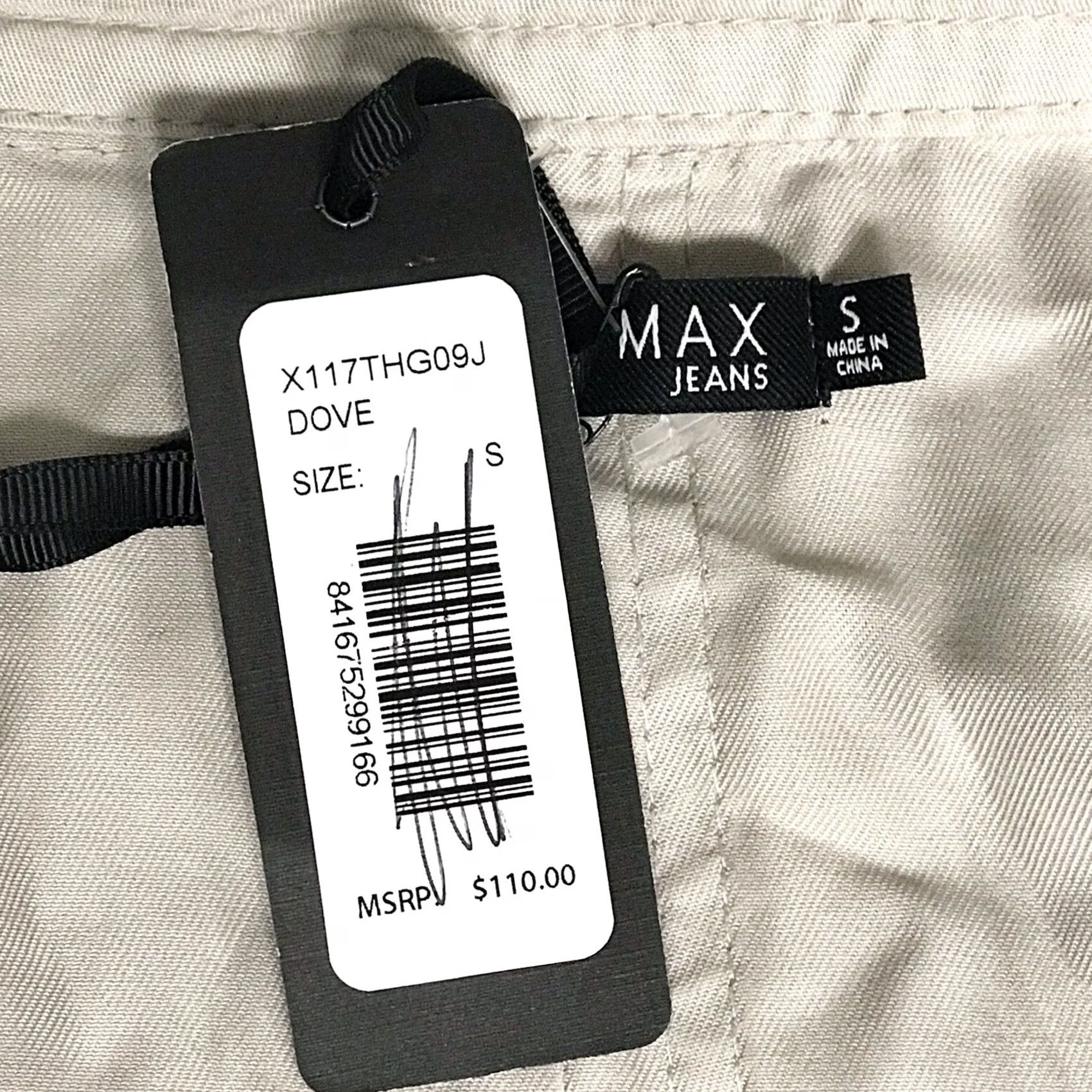 Vintage MAX JEANS Women Dove Greige Adjustable Waist Zip Utility Military Jacket S Size 28" / US 6 / IT 42 - 3 Thumbnail