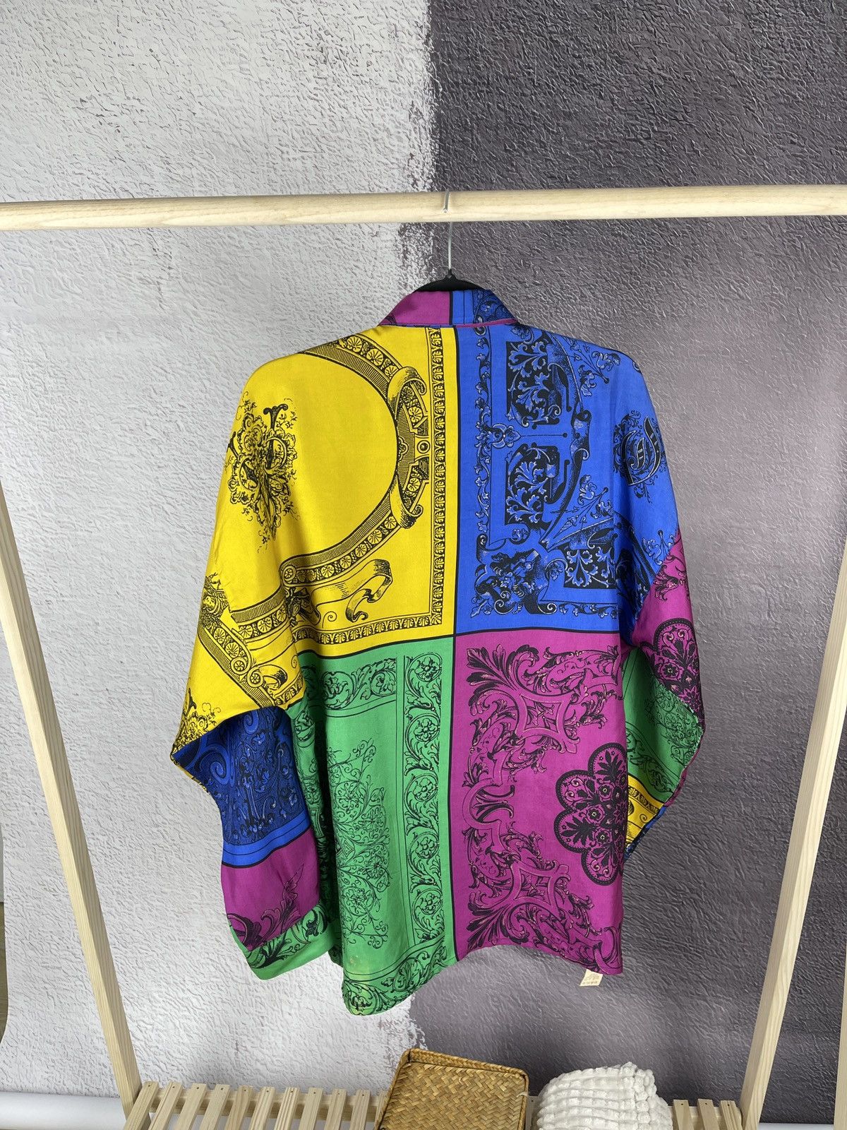 Versace Gianni Versace vintage 80s 90s colour block silk ls shirt Size US M / EU 48-50 / 2 - 16 Thumbnail