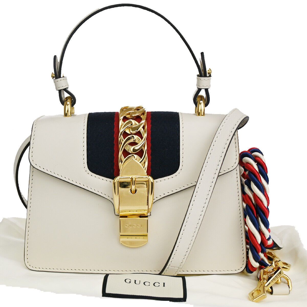 Gucci Sylvie White Leather Handbag (Pre-Owned) Size ONE SIZE - 1 Thumbnail
