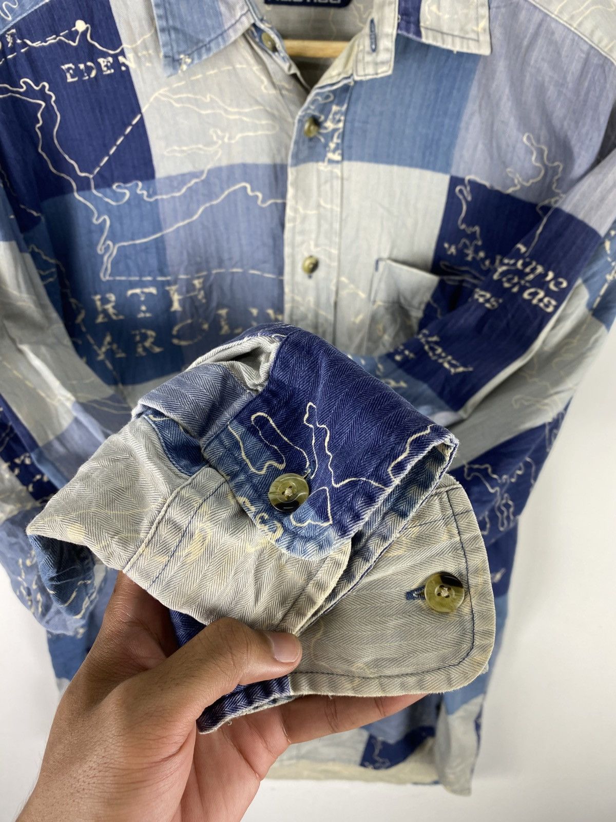 Nautica Vintage Flannel Nautica Fullprint North Carolina Size US XL / EU 56 / 4 - 9 Thumbnail