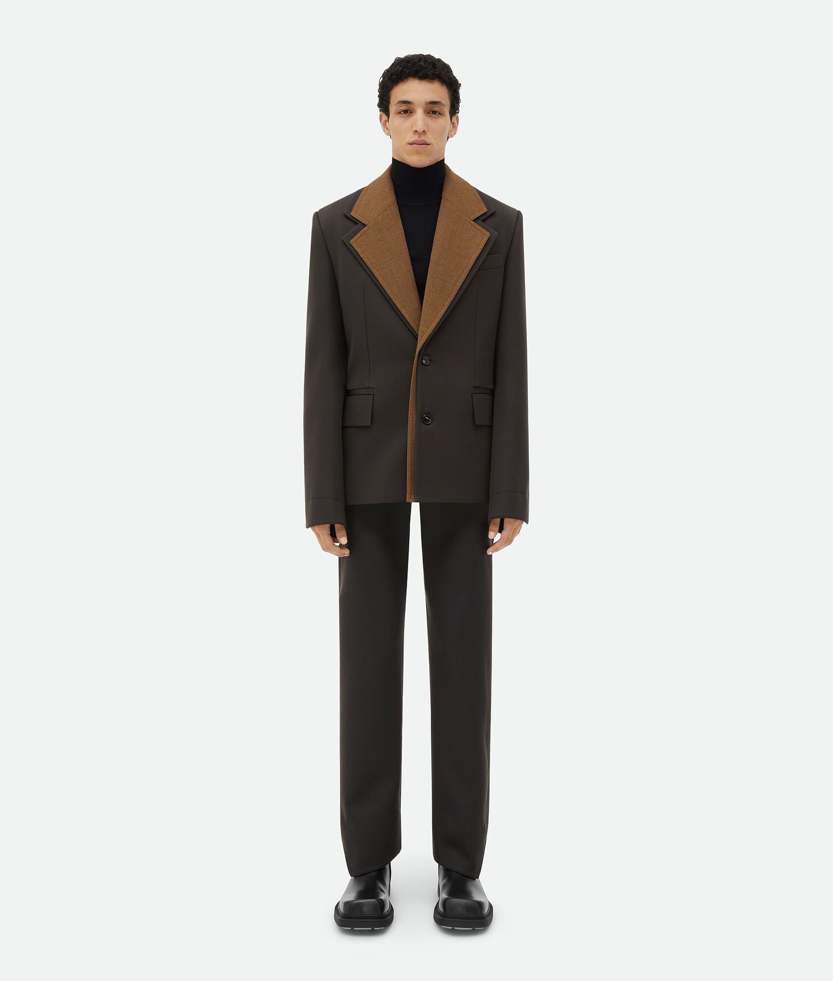 Bottega Veneta o1bcso1str0225 Curved Shape Wool Pant in Dark Brown Size US 28 / EU 44 - 5 Thumbnail