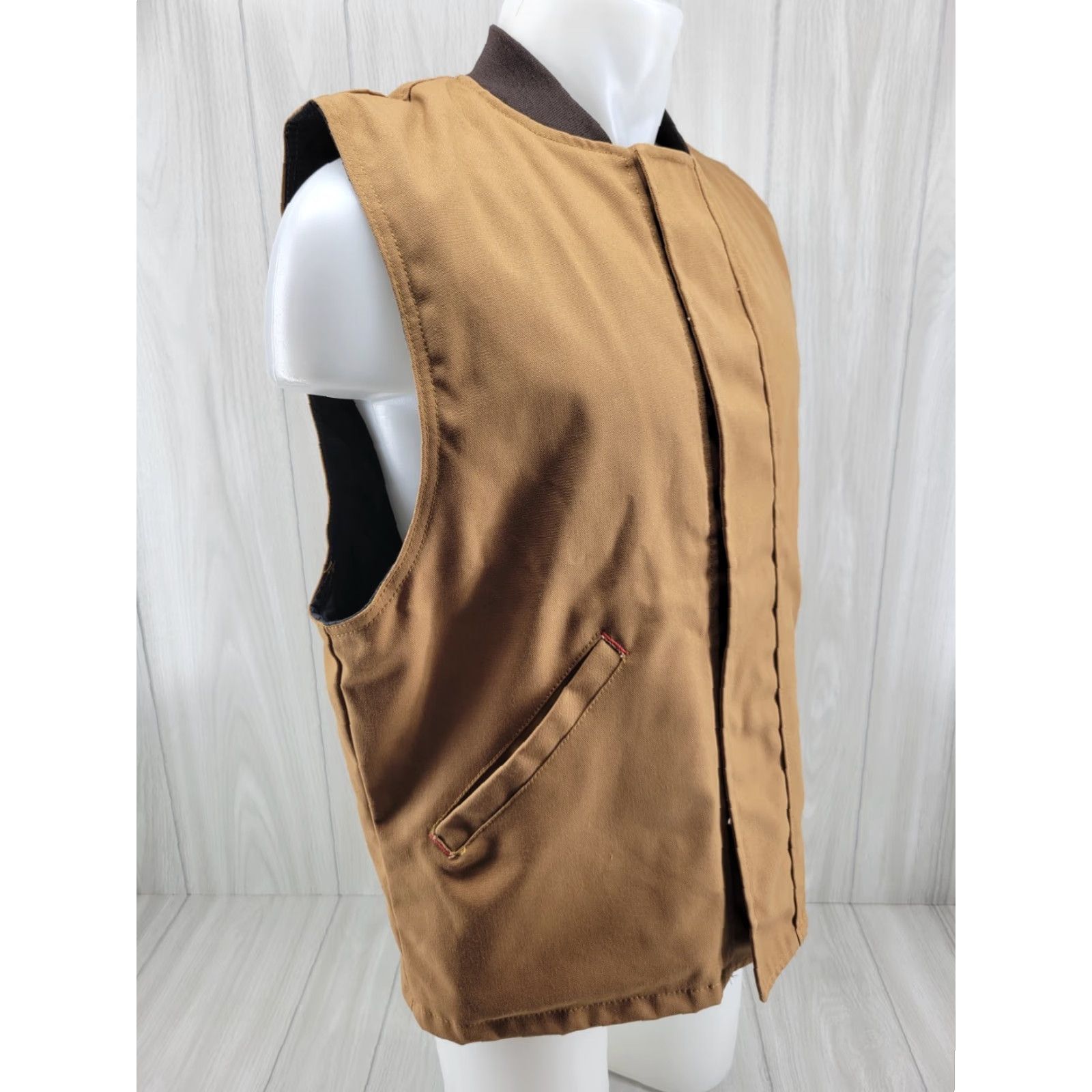 Red Kap VINTAGE Red Kap Men's Vest Canvas Tan Brown Quilted Snap Size US M / EU 48-50 / 2 - 4 Thumbnail