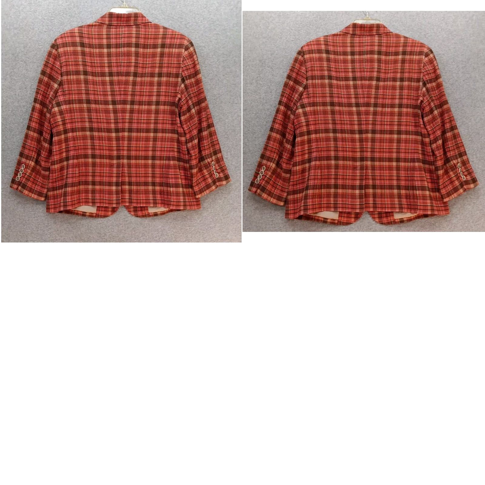 Talbots Talbots Blazer Women 14 Multicolor Plaid Cotton Blend Womens Size XL / US 12-14 / IT 48-50 - 8 Thumbnail