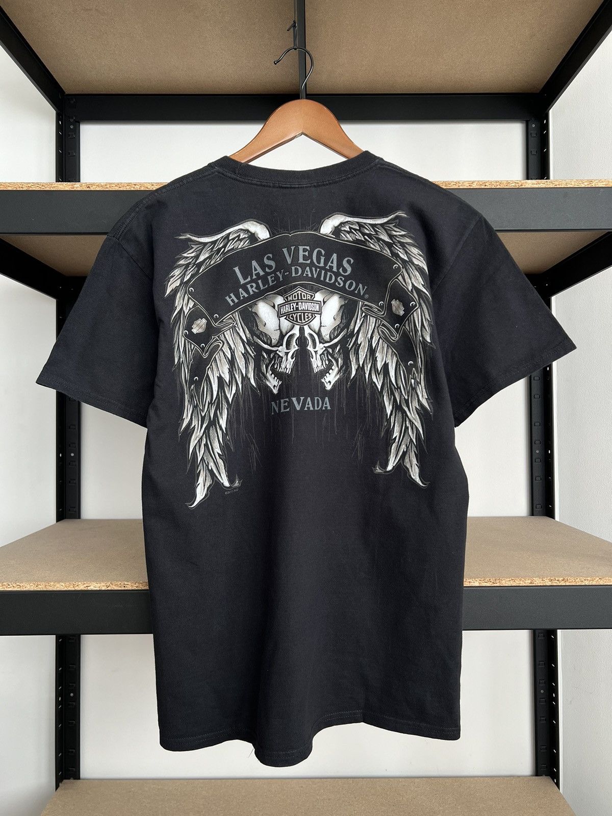 Harley Davidson Vintage 2011 Harley Davidson Las Vegas Skull Y2k T-shirt Size US M / EU 48-50 / 2 - 4 Thumbnail