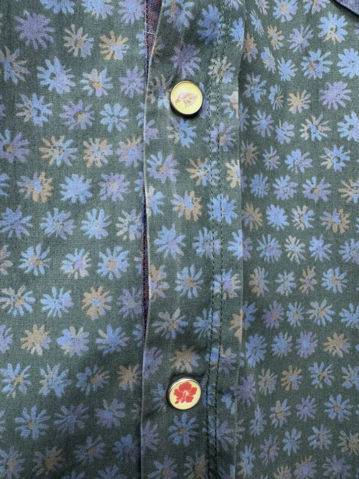 Dolce & Gabbana Dolce Gabbana D&G SS Shirt Dark Green Blue Floral Cotton 54 Size US L / EU 52-54 / 3 - 4 Thumbnail