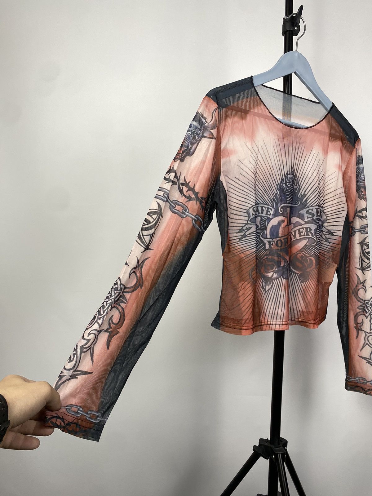 Designer × Japanese Brand Save The Queen Jean Paul Gaultier Style Mesh Top Blouses Size M / US 6-8 / IT 42-44 - 3 Thumbnail