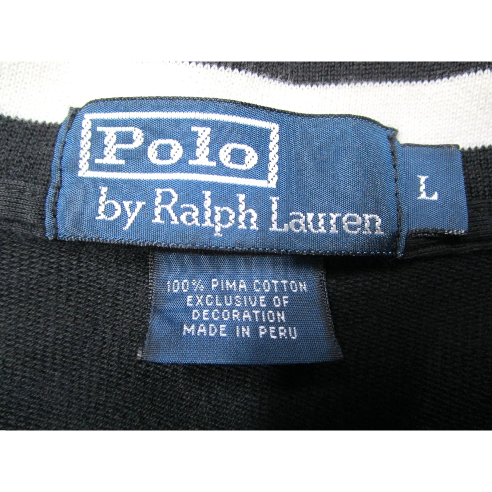 VINTAGE Polo Ralph Lauren Jacket Men’s Large Black 1/4 Zip Pima Cotton Classic Bomber Retro American