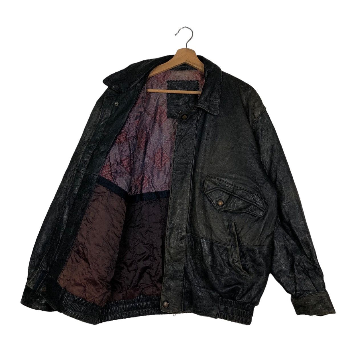 Genuine Leather 🔥90’s Vintage Genuine Leather Jacket Bomber Red Stage Japan Size US M / EU 48-50 / 2 - 9 Thumbnail