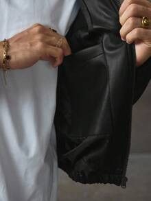 Other Flame Design Faux Leather Jacket – Black 🖤 Size US S / EU 44-46 / 1 - 6 Thumbnail