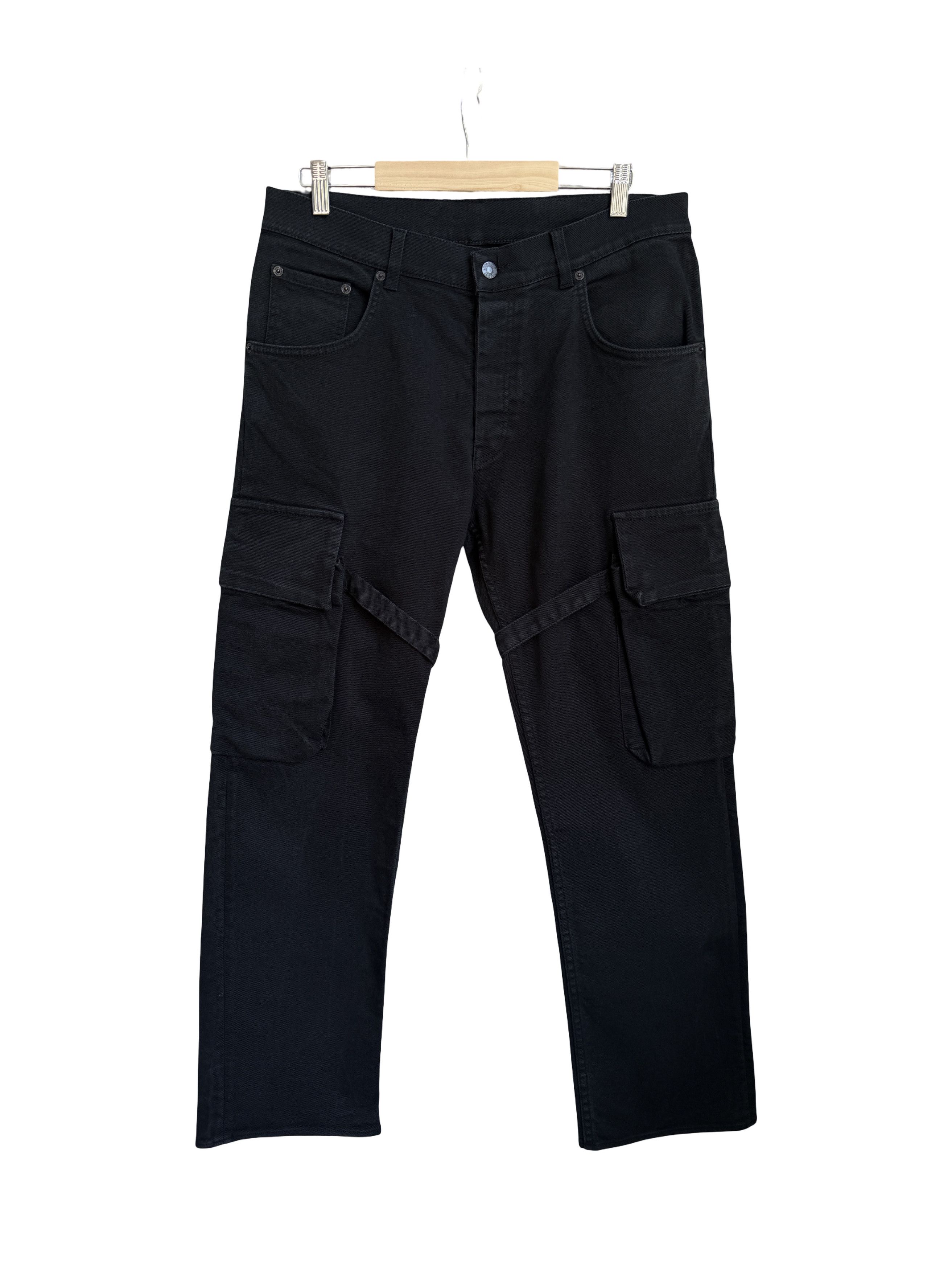 Helmut Lang Helmut Lang AW2004 Bondage Pants Black Denim Size US 33 - 1 Thumbnail