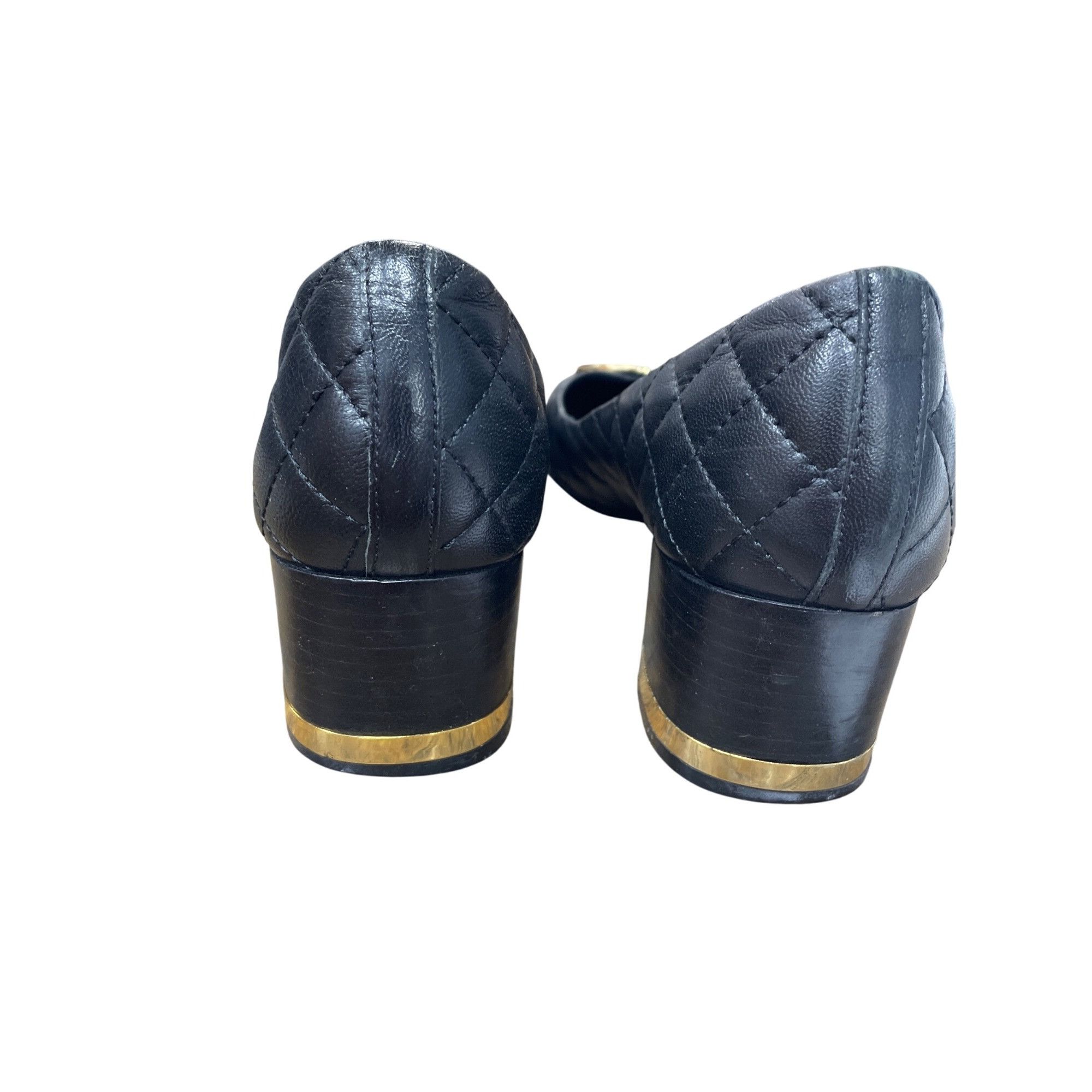 Tory Burch Tory Burch Womans Black Leather quilted 2.5" Slip on heels Size US 6 / IT 36 - 12 Thumbnail