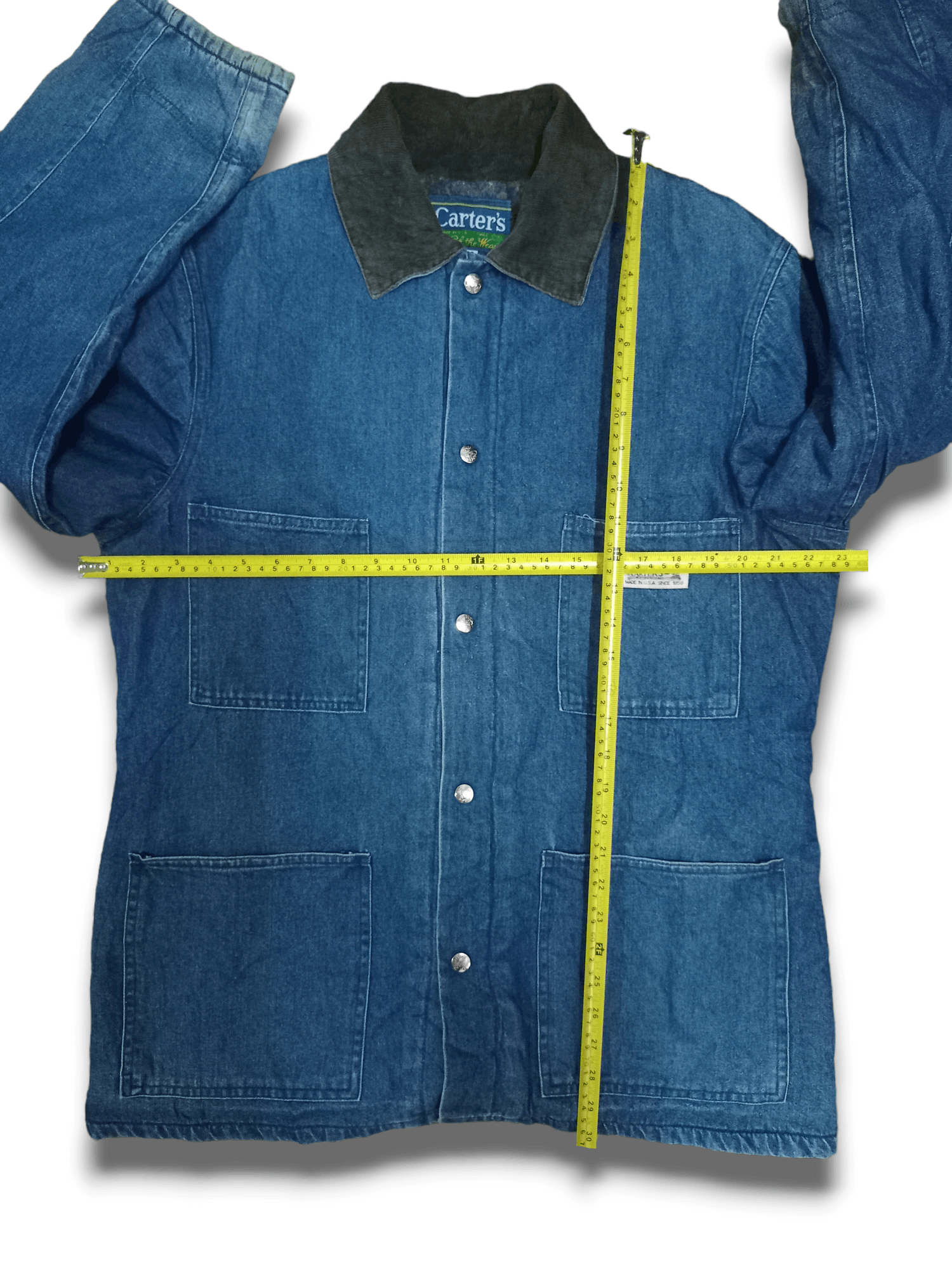 Designer Vintage 80s Carter's Blue Jeans Distressed Denim Jacket Size US L / EU 52-54 / 3 - 11 Thumbnail