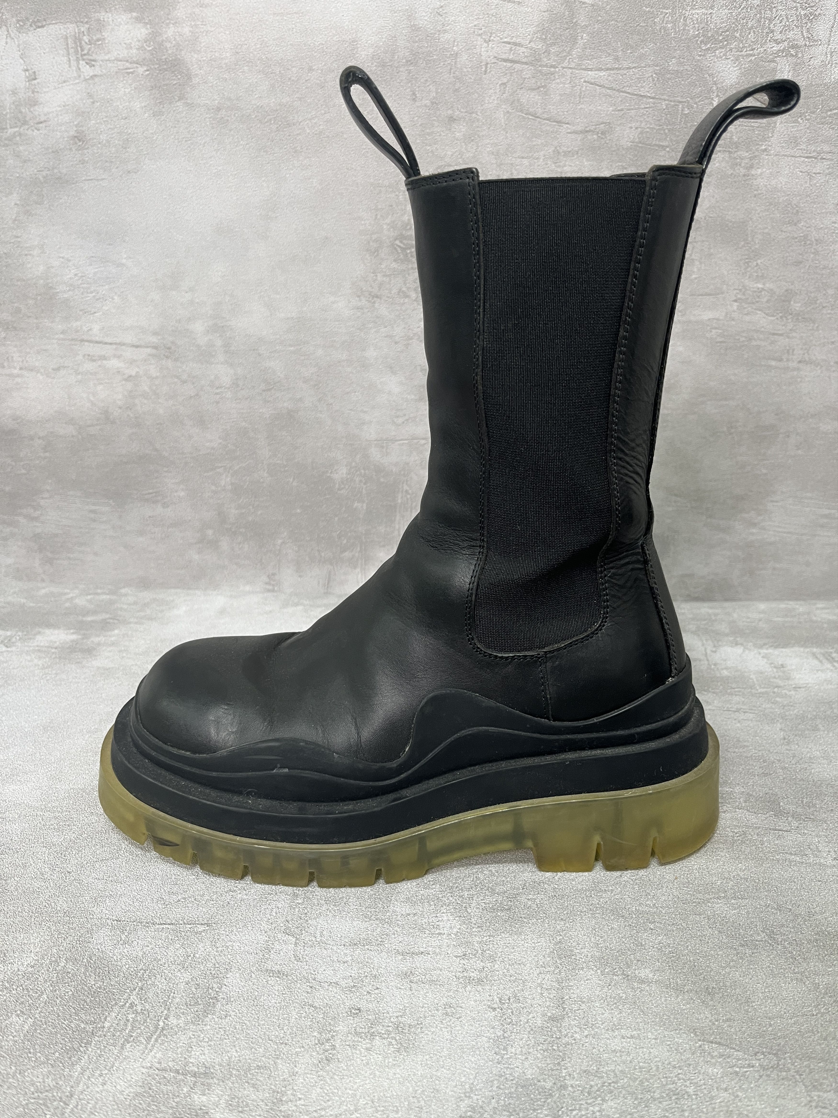 Bottega Veneta Bottega Veneta Black Tire Chelsea Leather Boots Size US 4.5 / IT 34.5 - 4 Thumbnail
