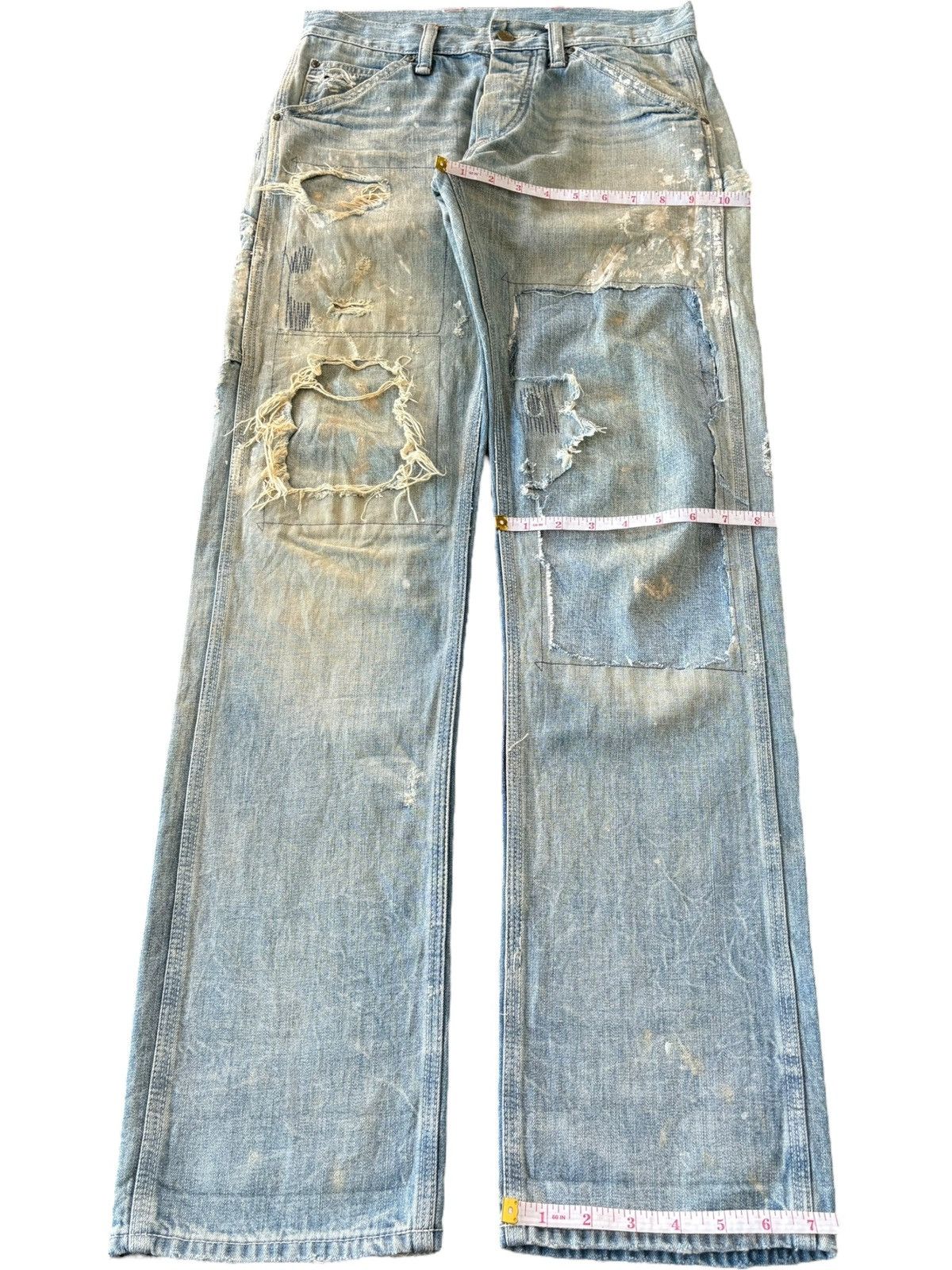Denim & Supply Ralph Lauren Vintage Denim Supply Carpenter Painted Patches Loose Jeans Size US 30 / EU 46 - 8 Thumbnail
