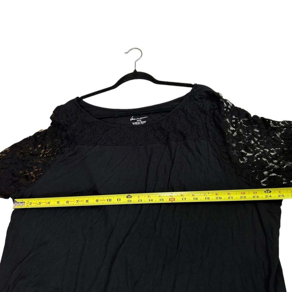 Designer Lane Bryant l Black Lace Sleeve Tee 26/28/4X Size M / US 6-8 / IT 42-44 - 6 Thumbnail