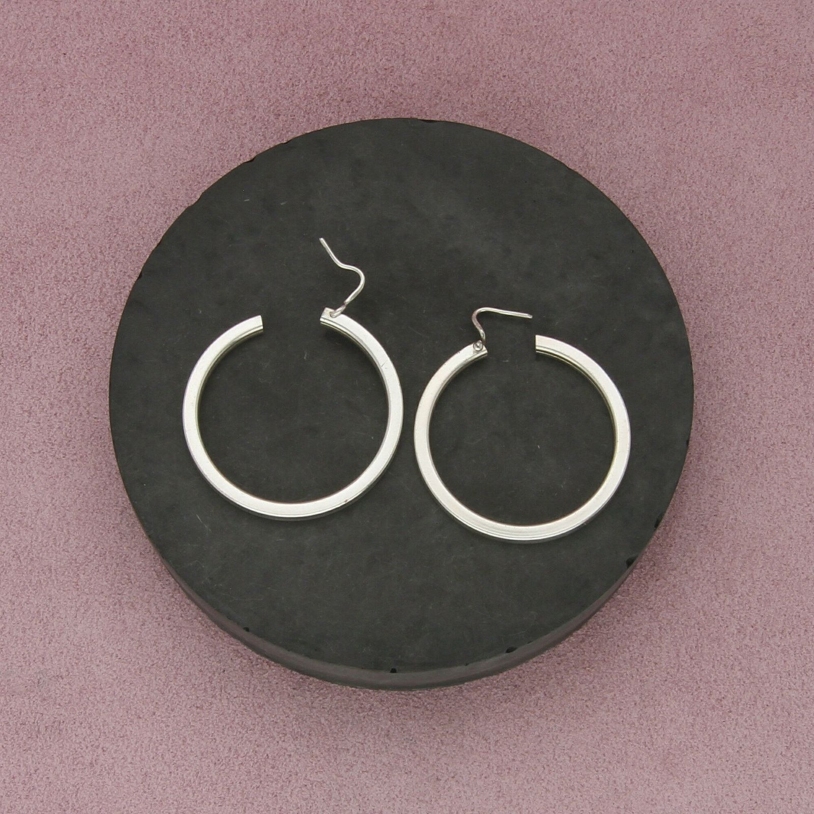 Sterling Silver sterling silver modernist edged hoop earrings Size ONE SIZE - 3 Thumbnail