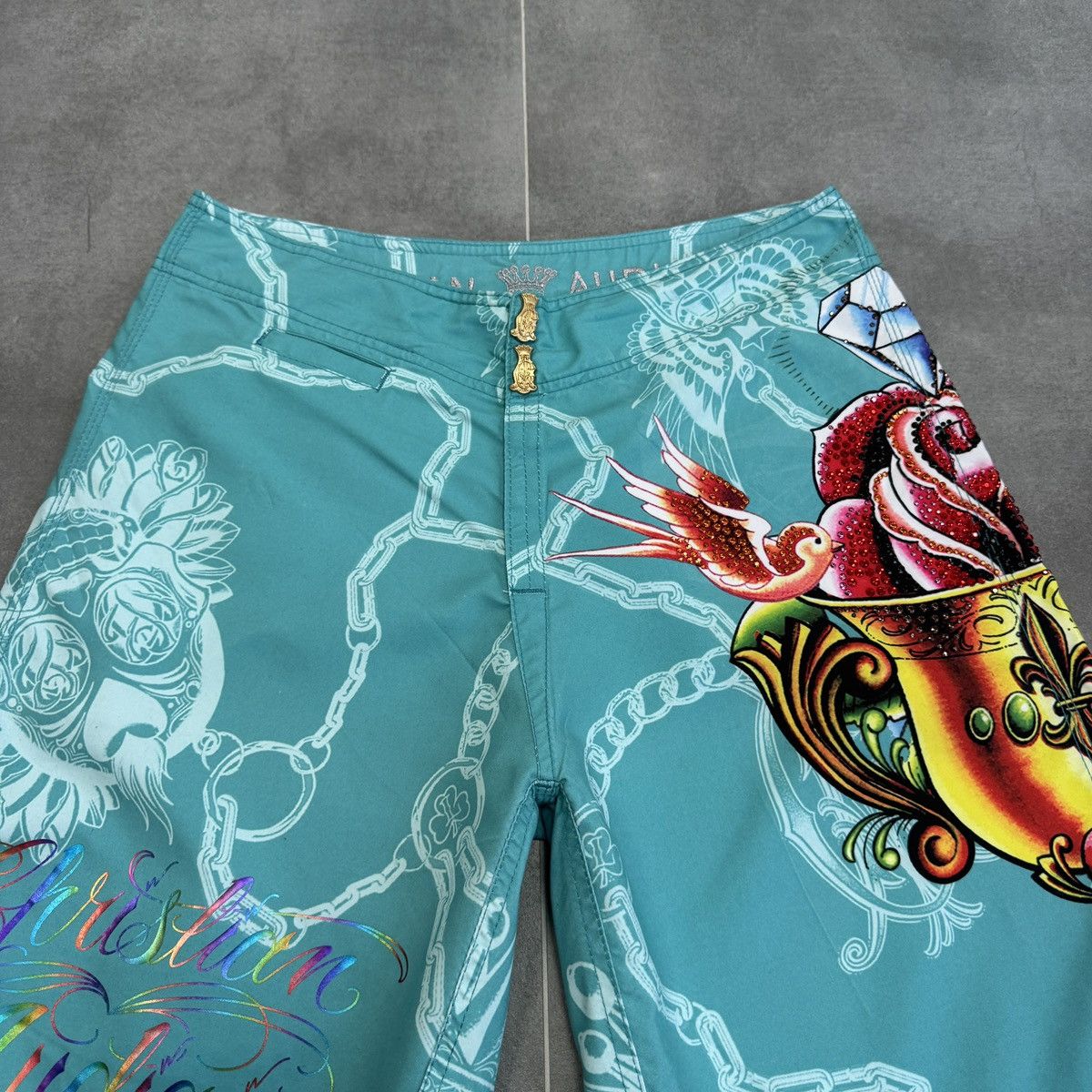 Christian Audigier Christian Audigier Surf Style Tattoo Y2K Board Men Shorts Size US 33 - 8 Thumbnail
