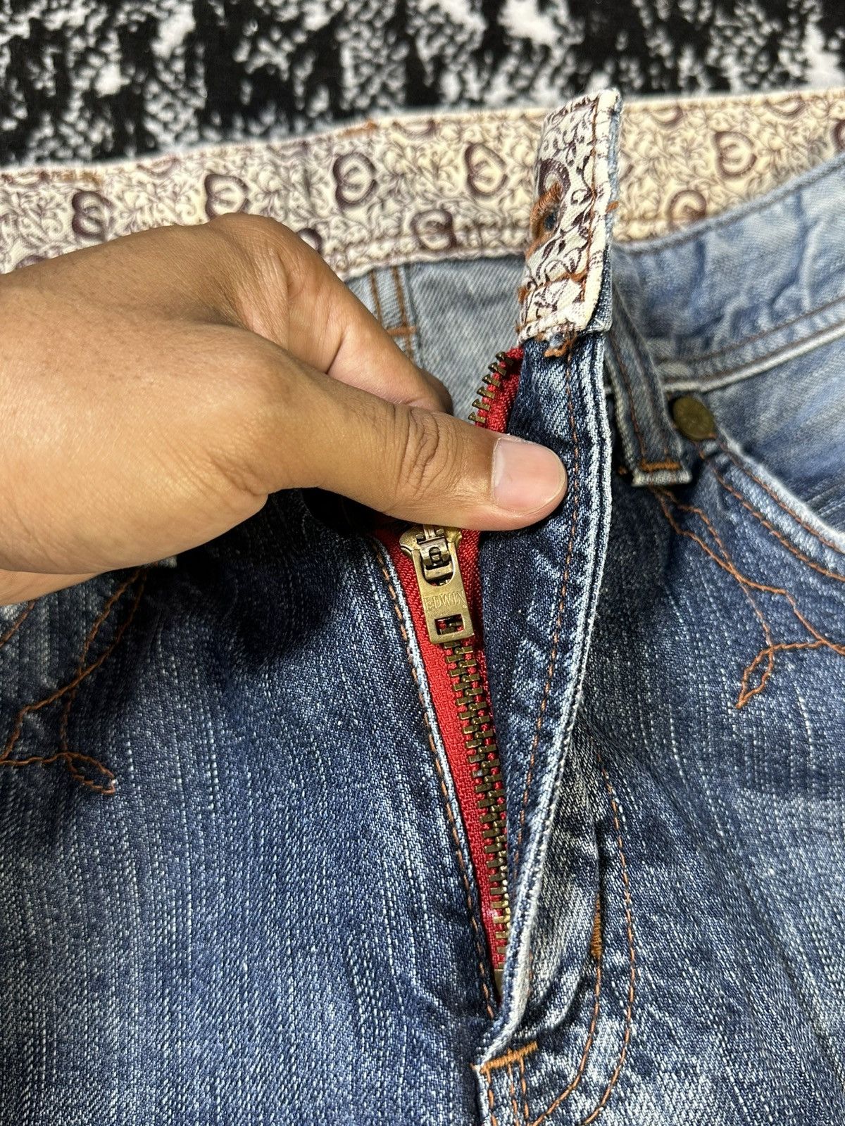 Undercover 2000s Navajo Edwin Blue Trip 503 Flare Washed Denim Size US 32 / EU 48 - 7 Thumbnail