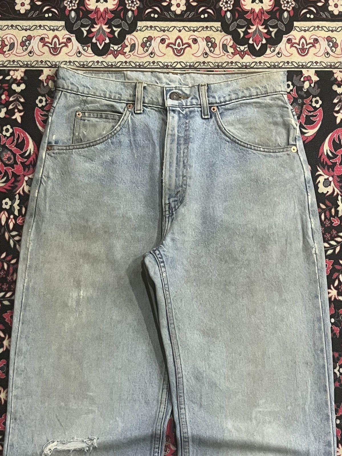 Levi's Vintage Levi’s 610 Orange Tab Light Washed Frayed Leg Jeans Size US 31 - 4 Thumbnail