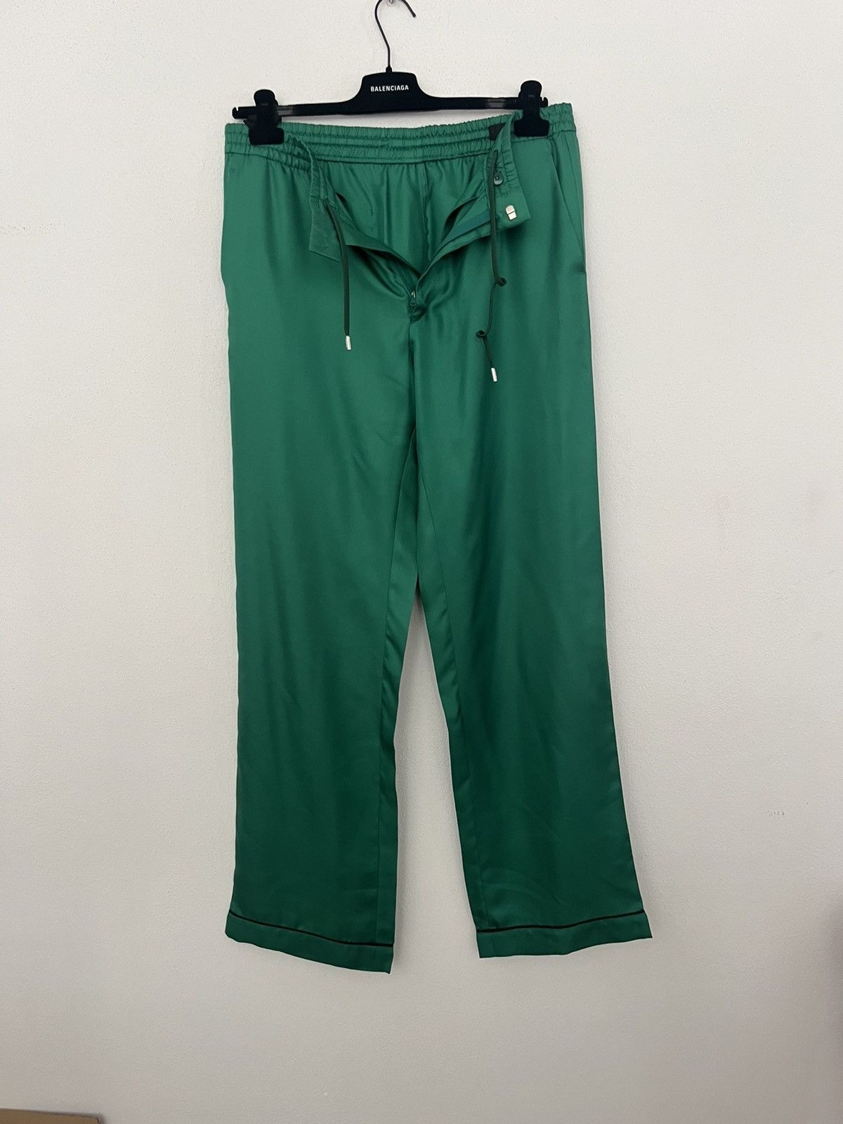 Prada Prada casual green silk pajama drawstring pants Size US 33 - 1 Thumbnail